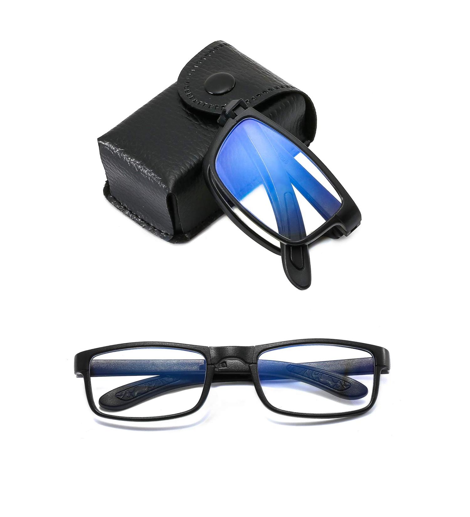Suertree Foldable Blue Light Filter Reading Glasses | TR90 Anti-Blue Vision Aid for Men & Women | Includes PU Case | +1.5x Magnification - Buy Online on GoSupps.com