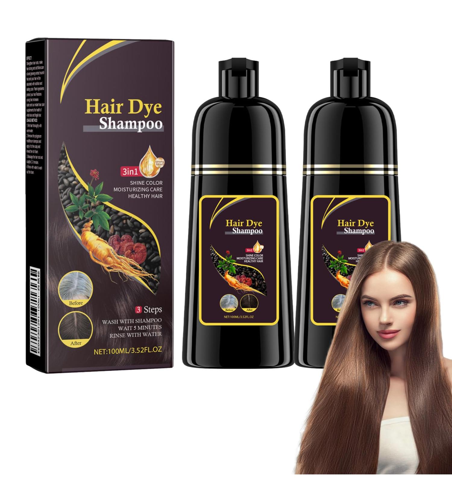 Dyceittdia 2 x 3 in 1 Hair Colouring Shampoo - Moisturizing Cleansing and Repairing - Brown 2 x 100 ml - Buy Online on GoSupps.com