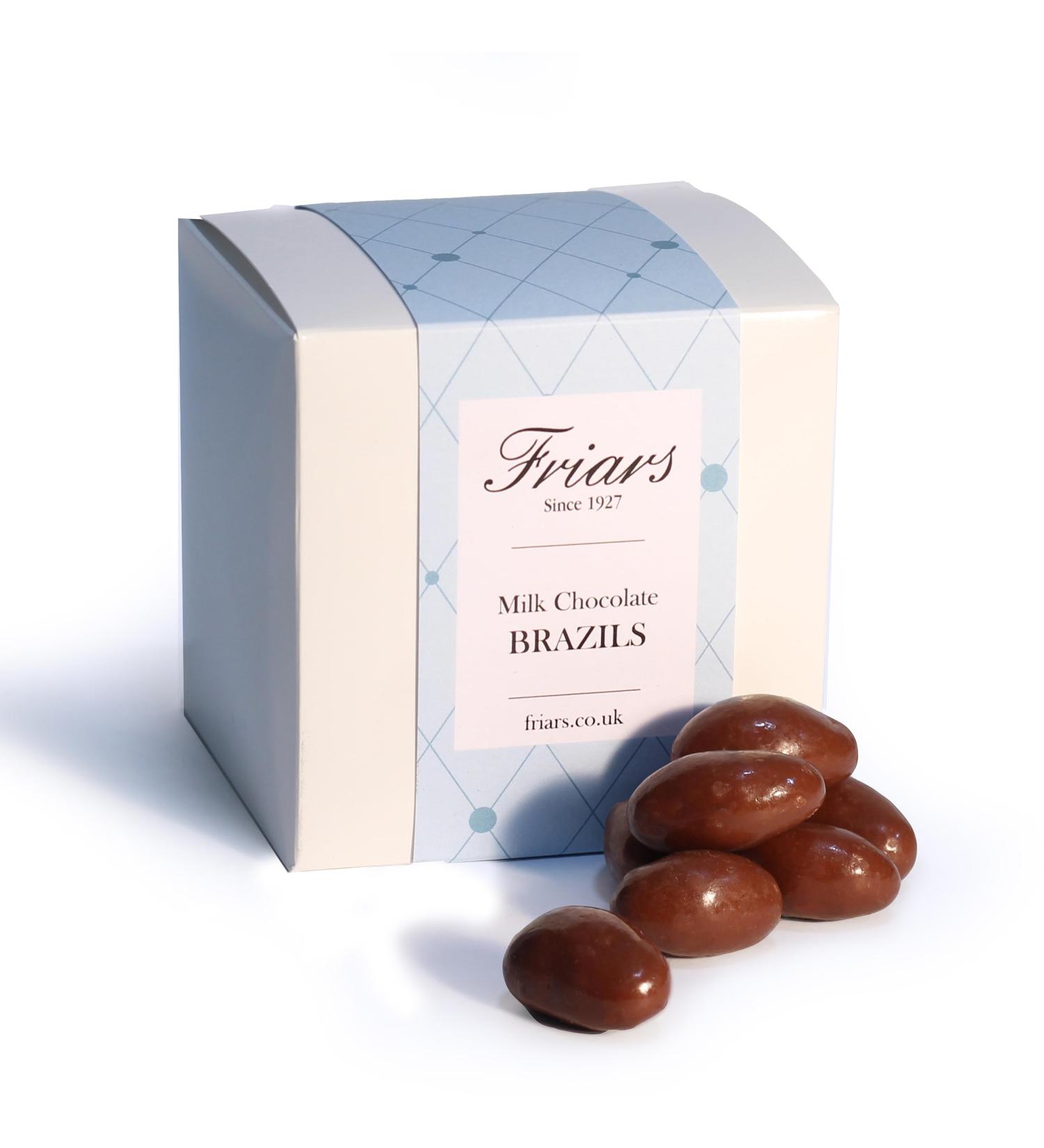 Friars Milk Chocolate Brazil Box - 600g Luxury Coated Peruvian Brazil Nuts | British Cocoa Hamper Gifts for Girlfriends Men Women Friends & Mothers | Romantic Gift Set for a Birthday & Valentine's Milk Chocolate Brazil Nuts Box - Buy Online on GoSupps.com