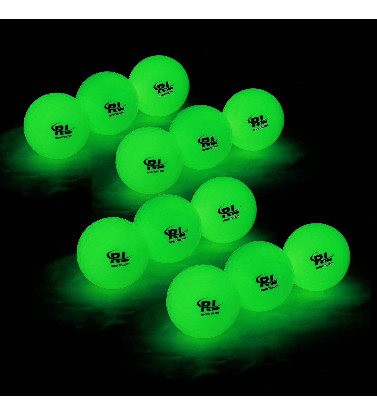Glow Golf Balls for Night Sports - 12 Pack Tournament Fluorescent Glow in The Dark Balls + Flashlight - Buy Online on GoSupps.com