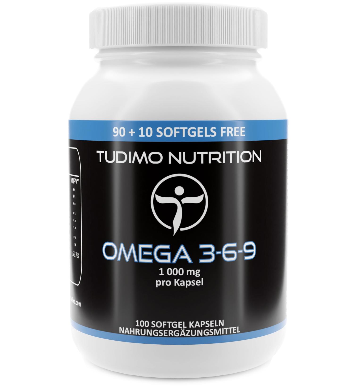 High-Dosed Omega 3 6 9 Capsules - 1000mg Softgels | 100 Count | Premium Fish Oil Sunflower & Flaxseed Oil with Vitamin E | 3+ Month Supply - Buy Online on GoSupps.com