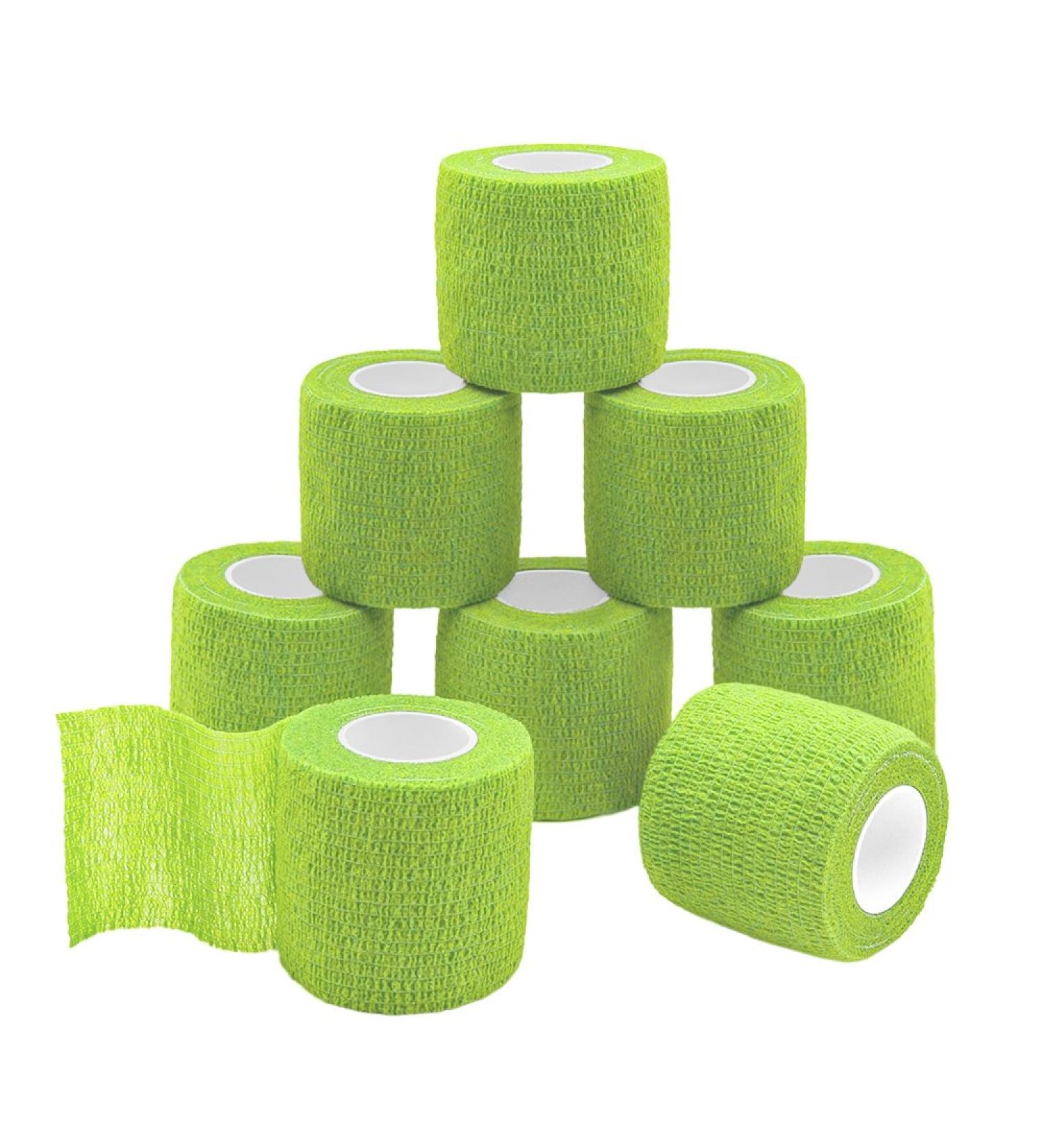 Qigui Self-Adhering Cohesive Bandage 5cm x 4.5m - Elastic Fixing Bandage for Fingers Hands Toes & Feet (Green) - International Shipping Available - Buy Online on GoSupps.com