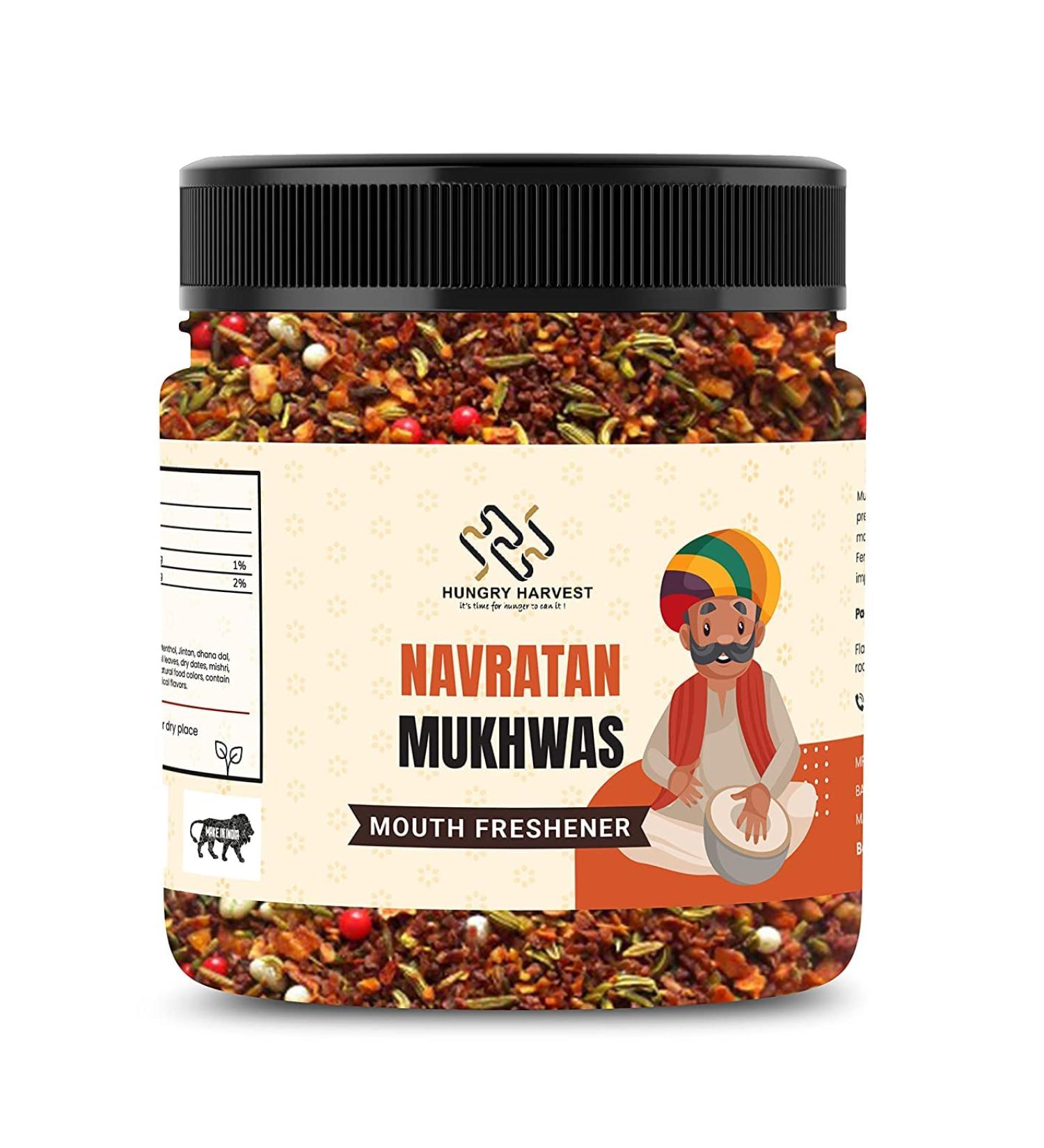 Hungry Harvest Rajasthani Navratan Mix Mukhwas 300g Nariyal Mix Digestive Mouth Freshner Saunf_Packing May Vary