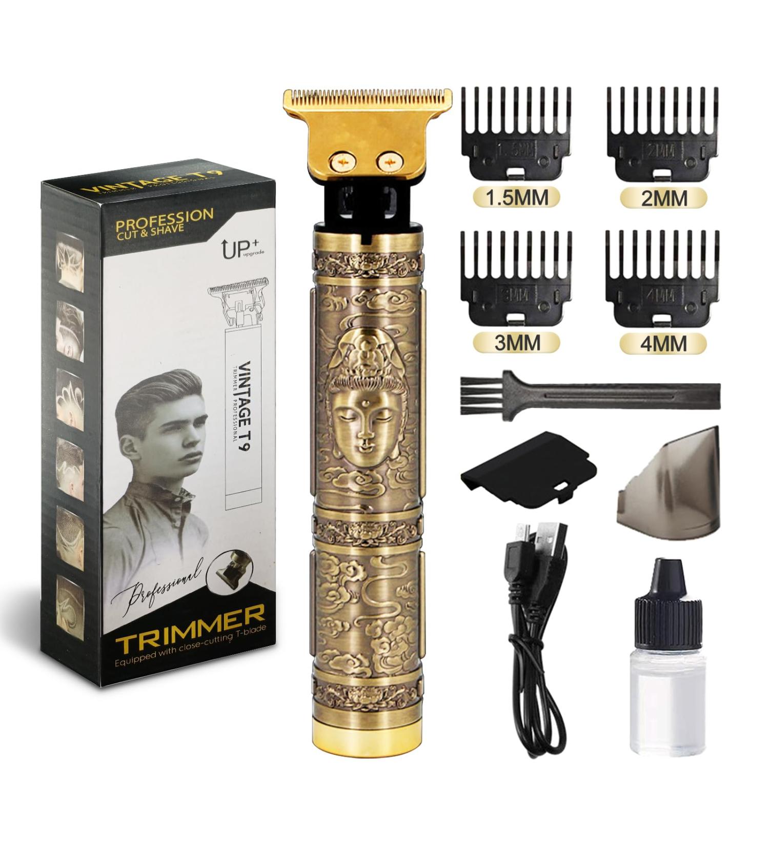 Premium Cordless Electric Hair Clippers for Men | T-Blade Beard Trimmer Kit with 4 Guide Combs | USB Rechargeable Haircuts at Home - Buy Online on GoSupps.com