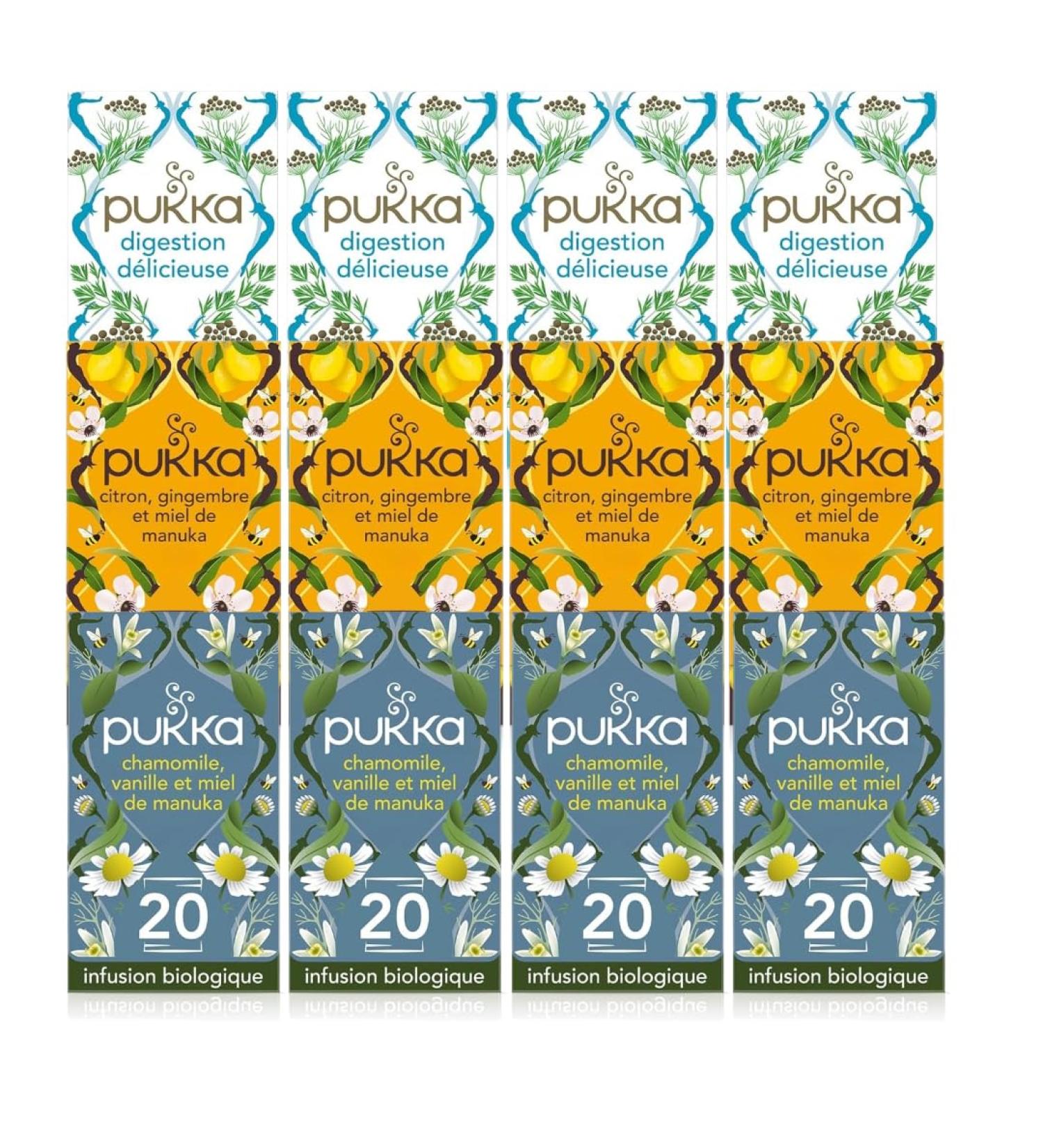 Pukka Nuit enchant e et Digestion et Miel de manuka Infusions Biologique et Ayurv dique 100% des Ingr dients Issus du Commerce quitable Lot de 12x20 sachets 80 Sachets - Buy Online on GoSupps.com