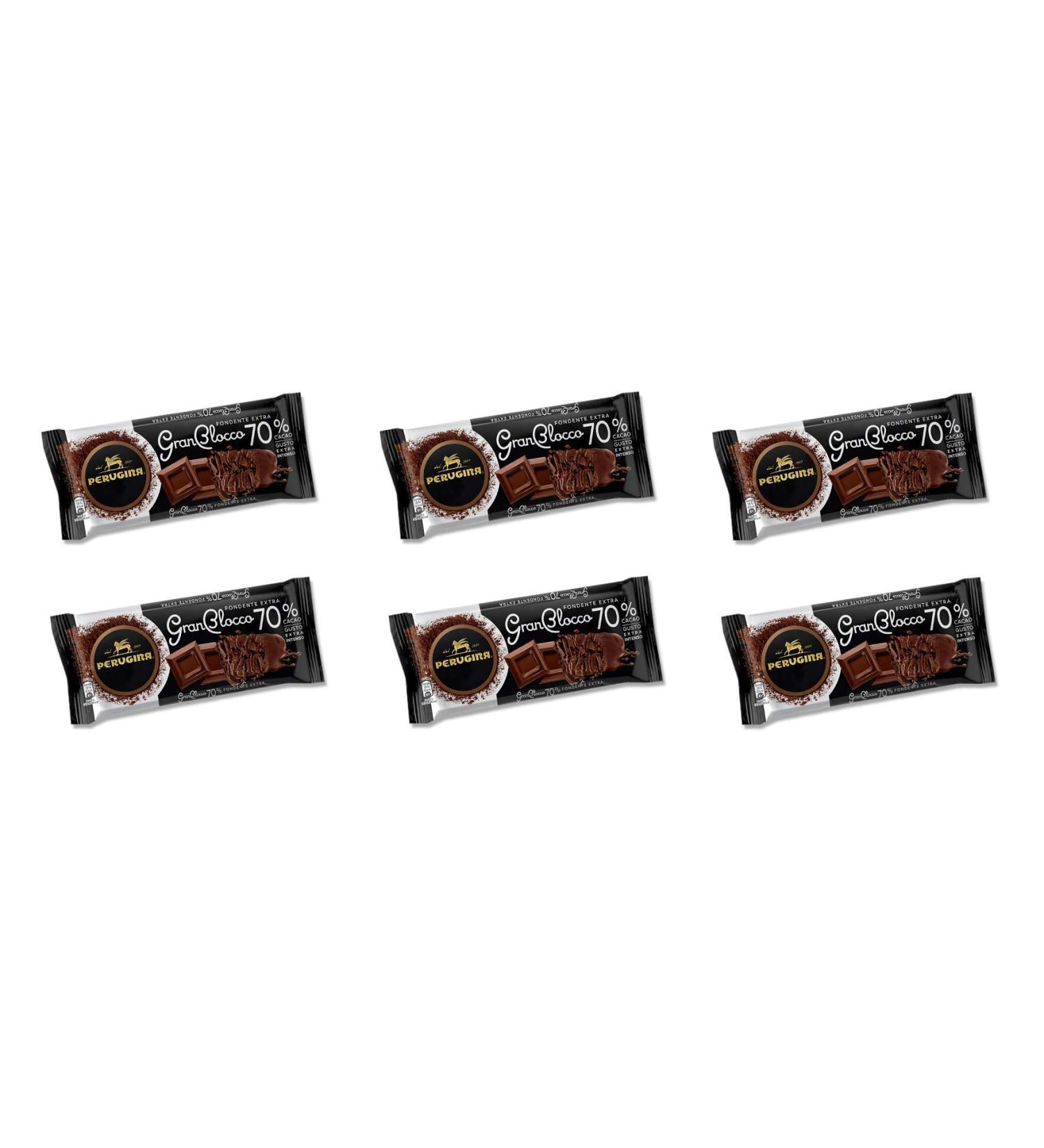 Perugina Perugina Gran Blocco Chocolate Extra Dark Fondent 70% Cocoa Extra Intense Flavour 150g (Pack of 6)