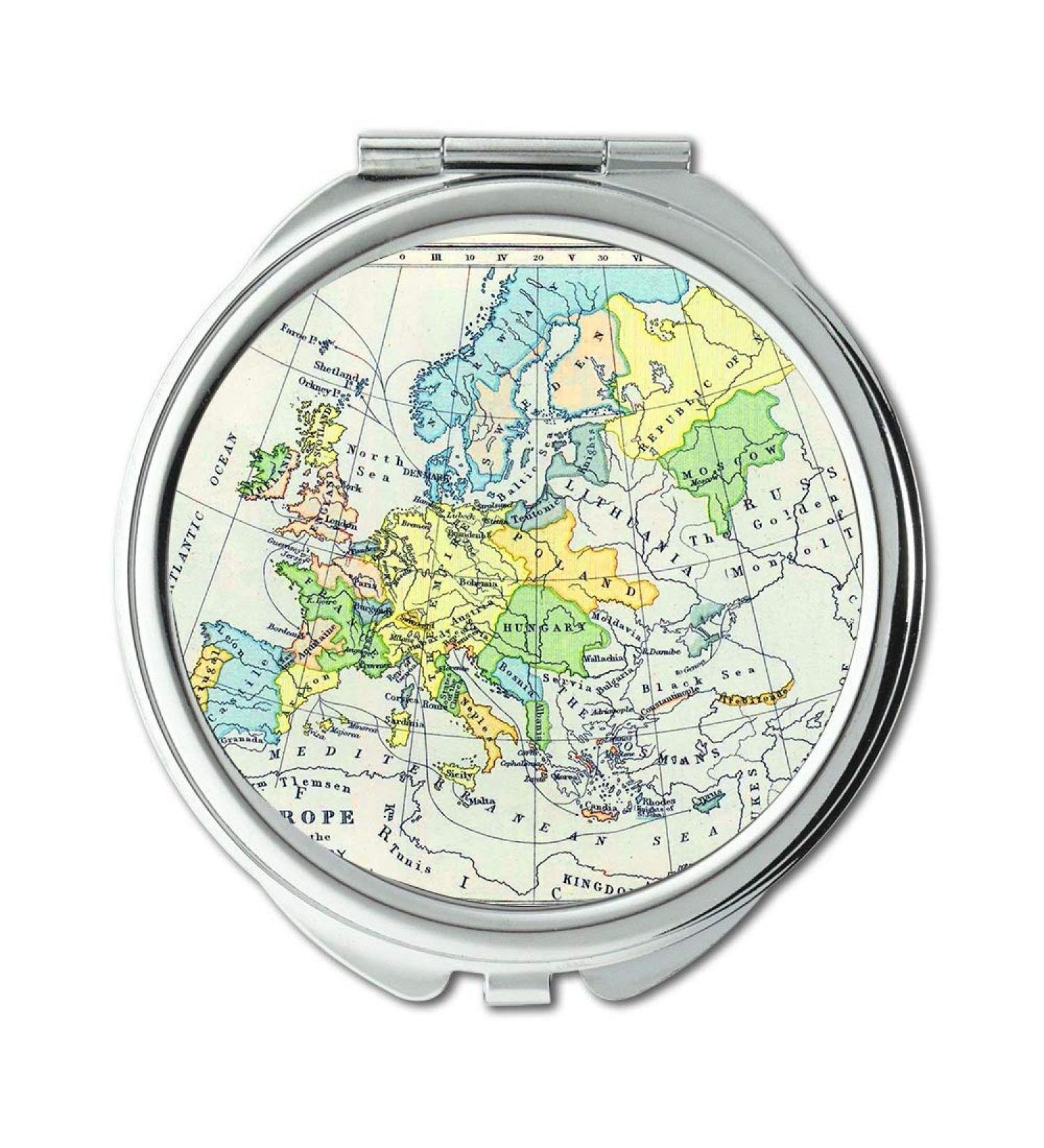 Mirror Compact Mirror Map Wallpaper map italy pocket mirror portable mirror - Buy Online on GoSupps.com