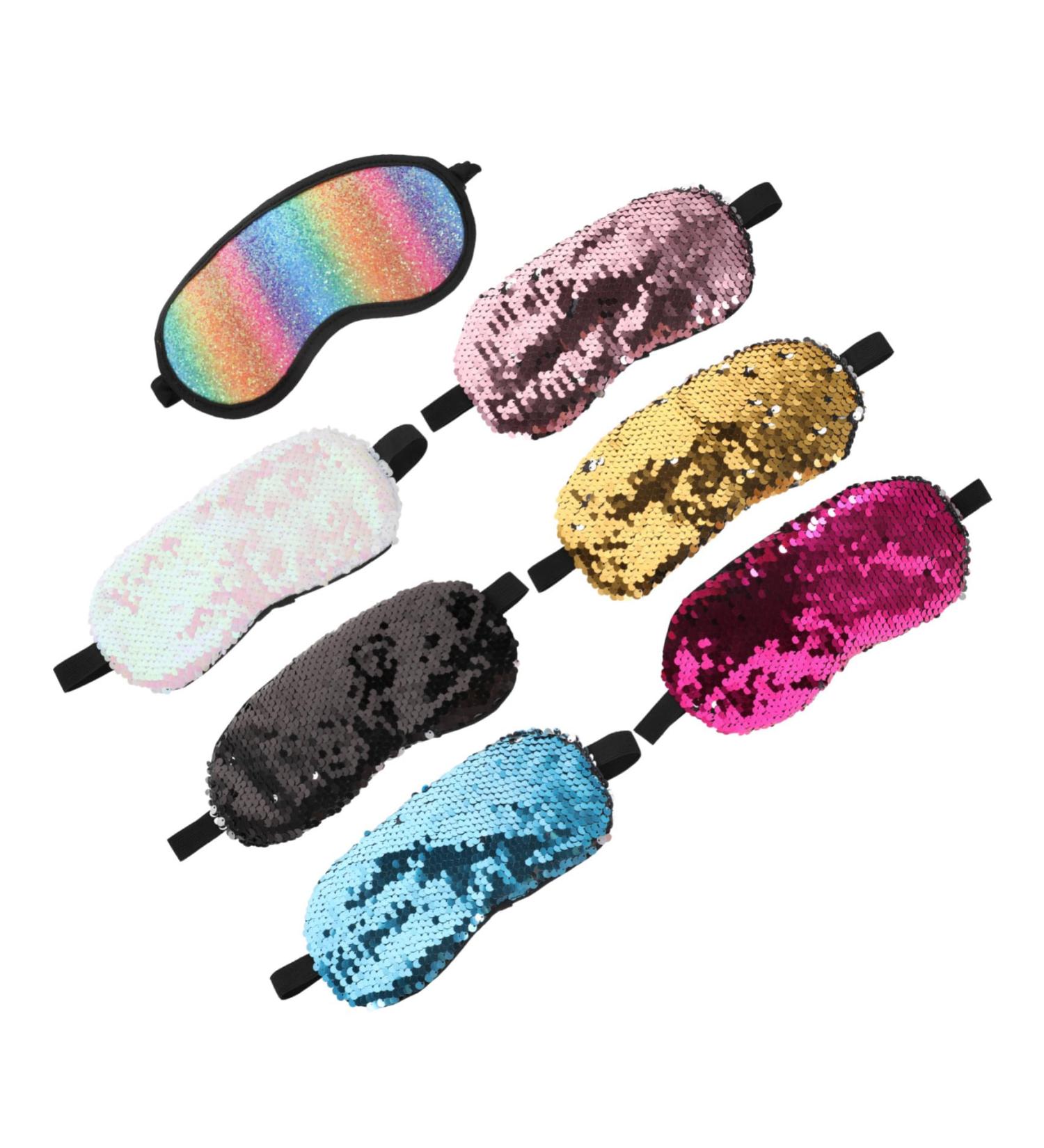 FRCOLOR 7pcs Double-Sided Sequined Eye Mask | Portable Sleep Mask for Men & Women - Perfect for Travel & Relaxation - Buy Online on GoSupps.com