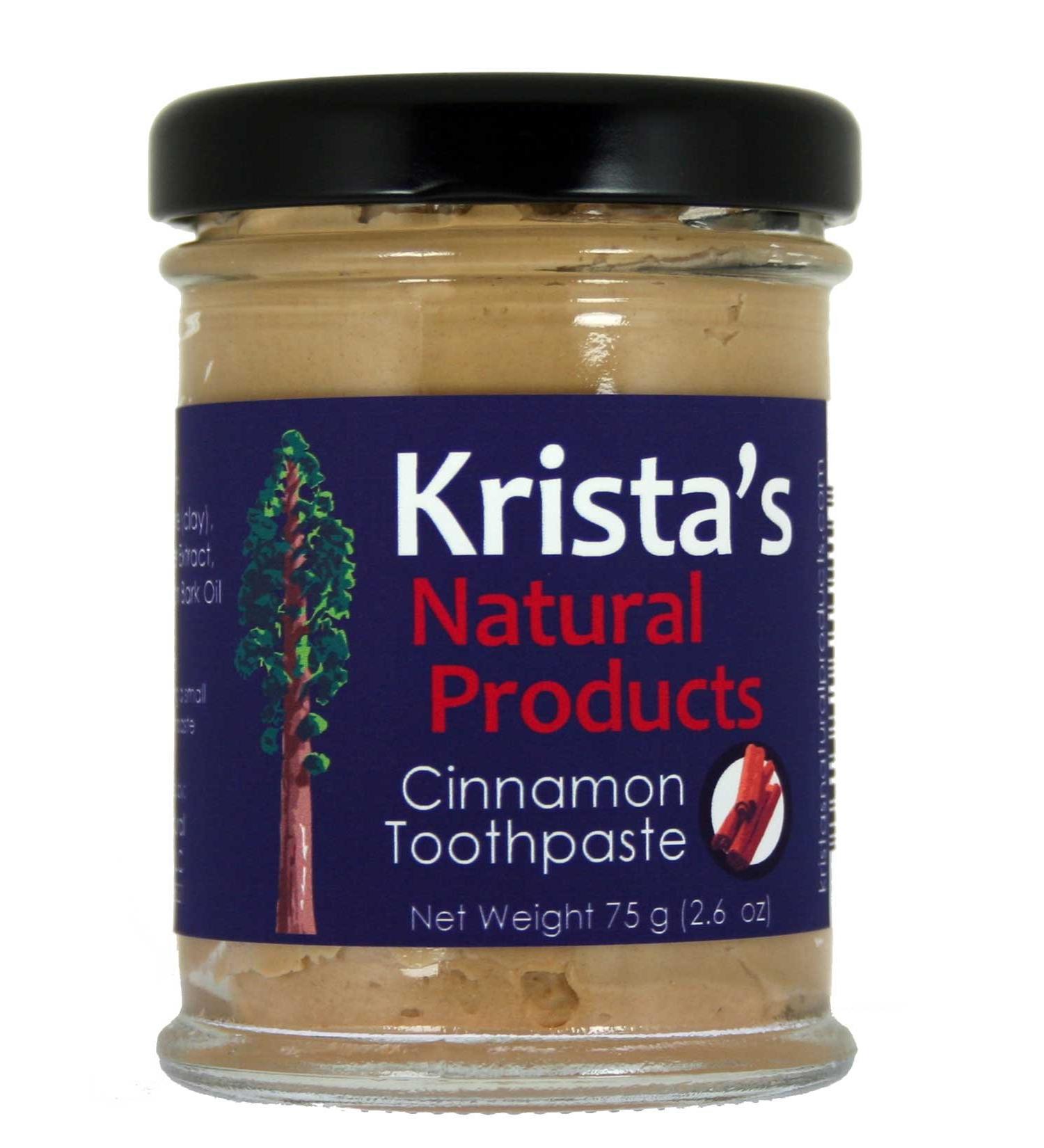 Organic Cinnamon Toothpaste - Krista's Natural Products | 75g (2.6oz) | Fluoride-Free Natural Ingredients Fresh Breath - Buy Online on GoSupps.com