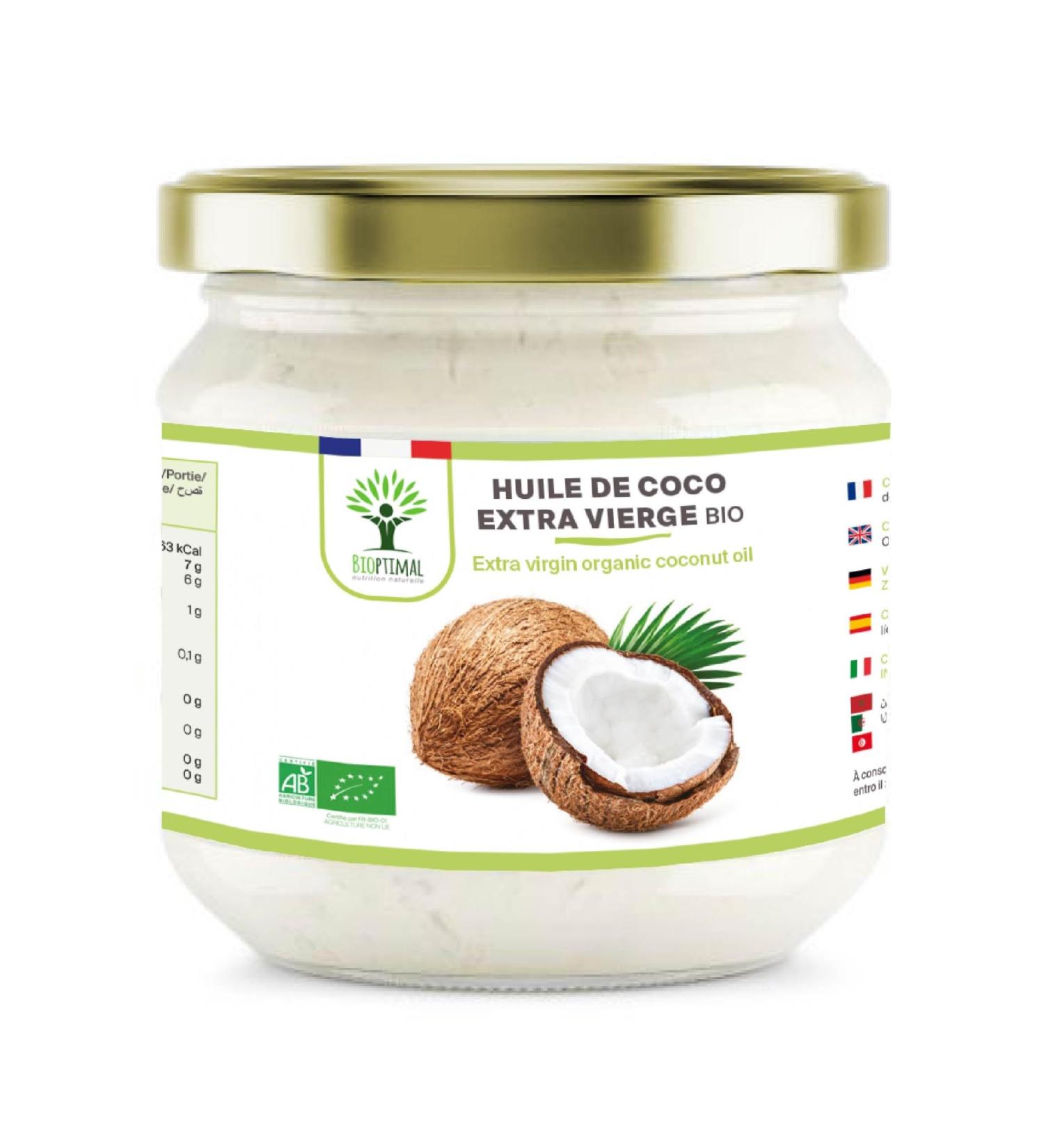 Organic Coconut Oil - Bioptimal - Natural Extra Virgin Coconut Oil - For Hair Body Skin Face Lips - Food Cooking - Sri Lanka