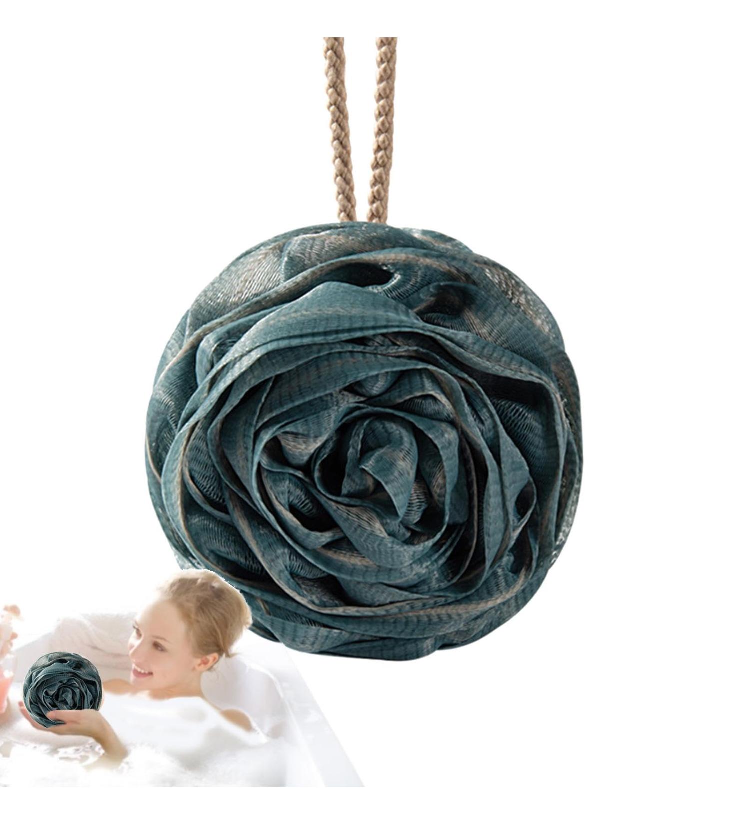 Geteawily Soft Bath Balls | Rose Large Bath Balls Portable Skin Friendly Body Scrubber Cute Bath Supplies for Home Apartment Dormitory Bathroom Blue - Buy Online on GoSupps.com