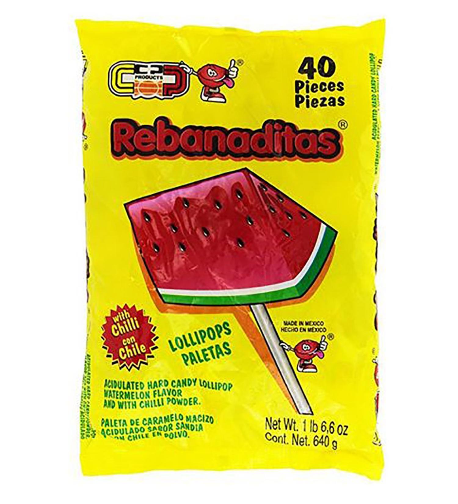 Dulces Vero Vero Rebanadita Paletas Sabor Fresa Con Chile Mexican Hard Candy Chili Pops 40 Pc - Buy Online on GoSupps.com