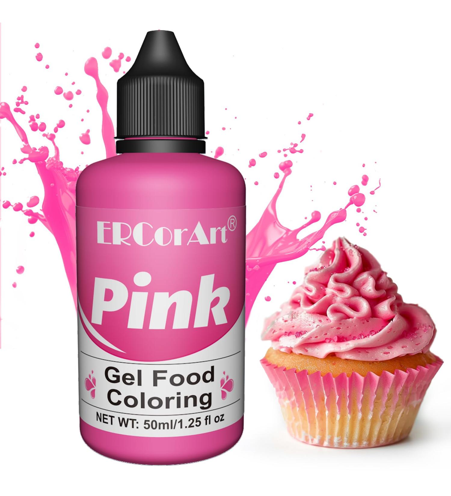 Gel Food Colouring - 50ml Paste Food Coloring Vibrant Food Dye for Slime Tasteless Concentrated Food Colouring Gel for Baking Icing Cake Decorating Frosting Easter Egg (Pink) - Buy Online on GoSupps.com
