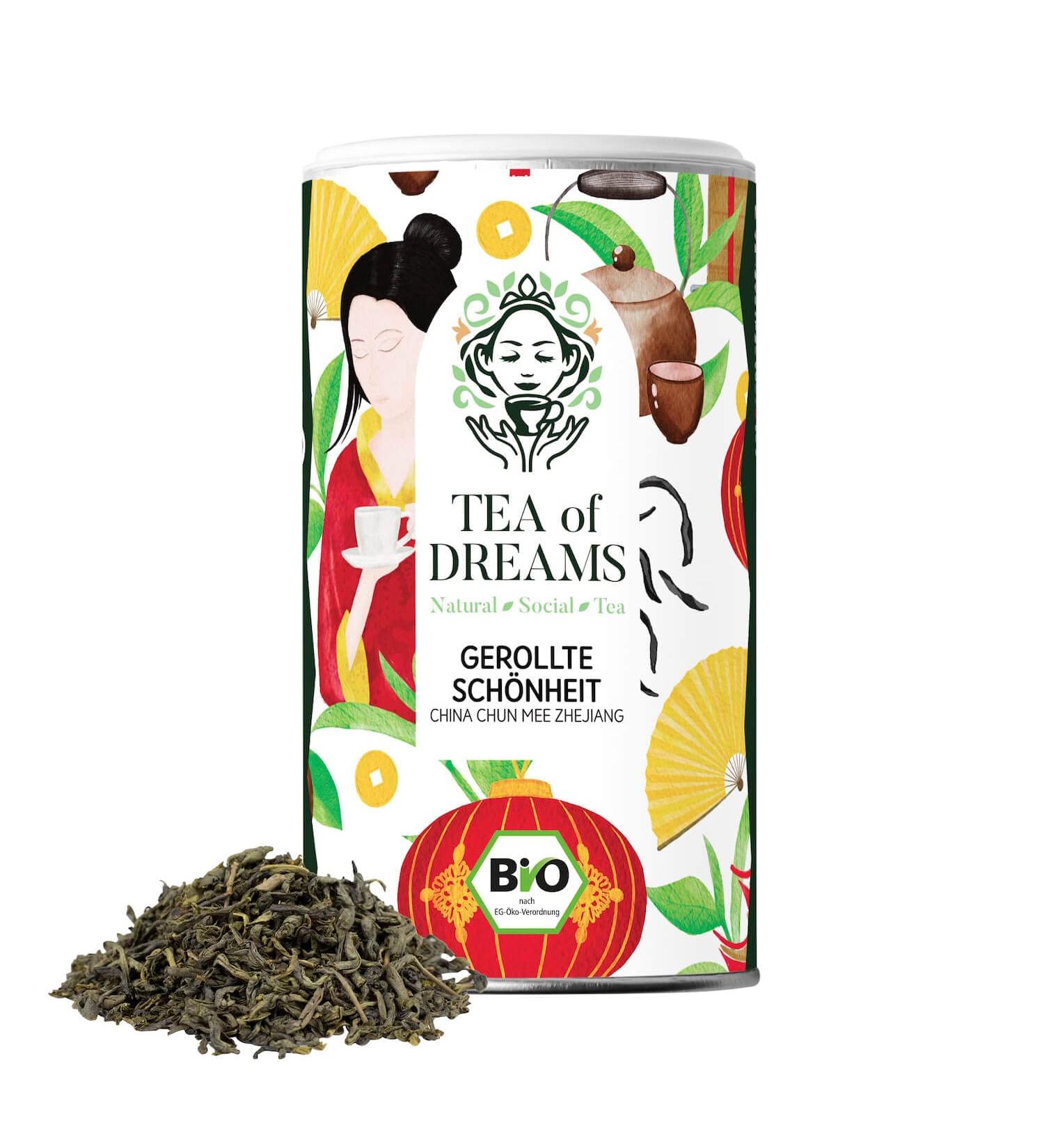  Tea of Dreams Organic Green Tea | "Rolled Beauty" China Chun Mee Zhejiang | Loose Leaf Tea | 160g - Buy Online on GoSupps.com