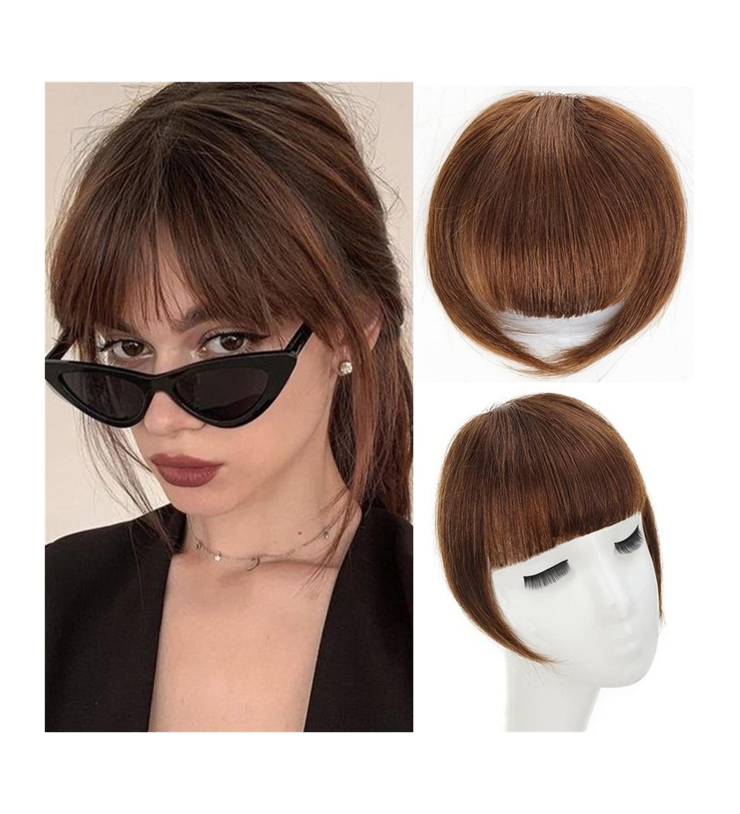 Bangs Hair Clip Bangs Hair for Women Synthetic French Bang with Temples Clip in Hair Extensions Thick Natural Full Bangs Straight Fringe Hairpieces for Daily Wear Hairpieces (Color : Light Brown) - Buy Online on GoSupps.com