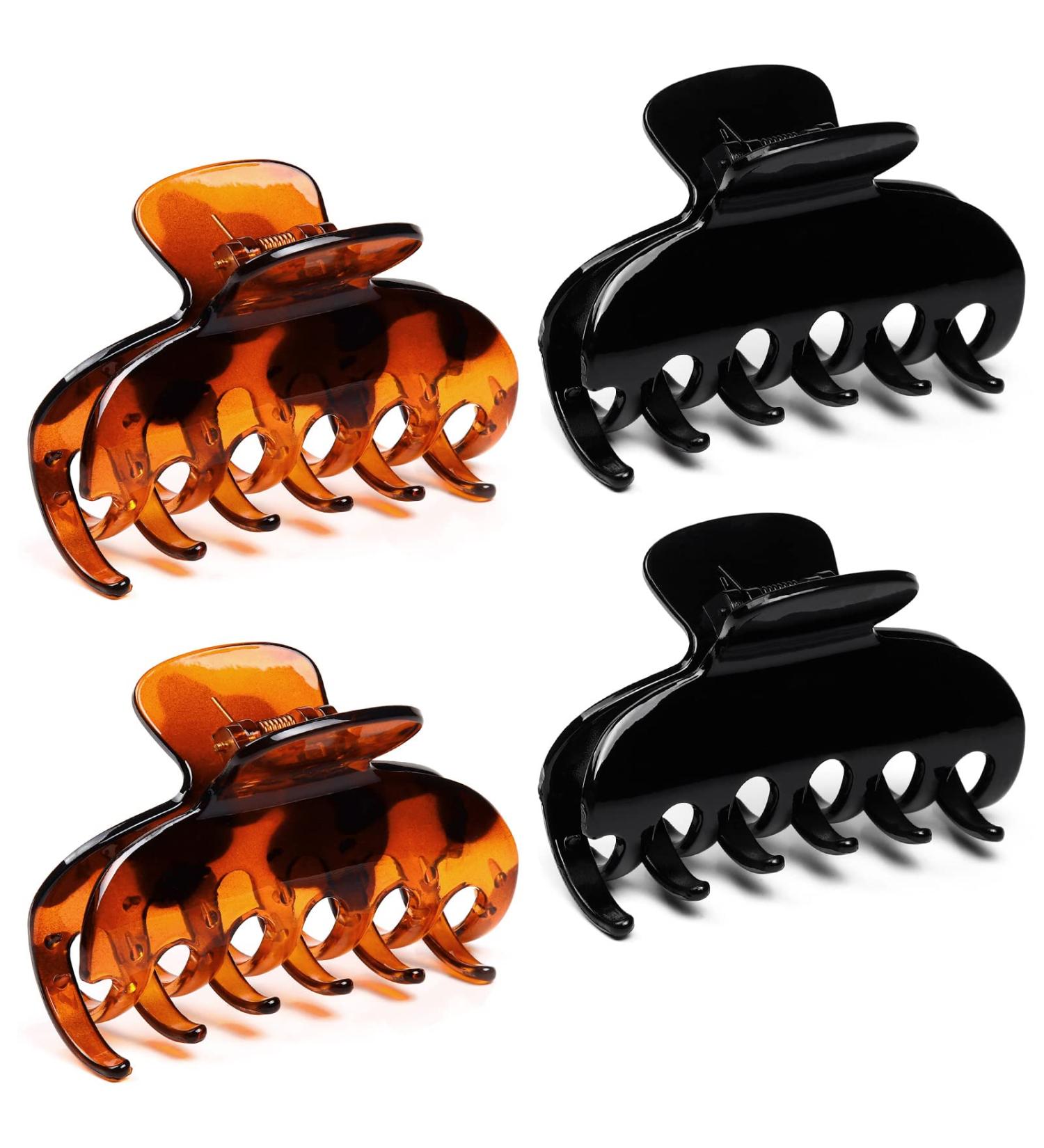 Vsiopy 3.5 Inch Strong Hold Hair Claw Clips for Women - Nonslip Big Tortoise Hair Clips (4 Packs) - Buy Online on GoSupps.com