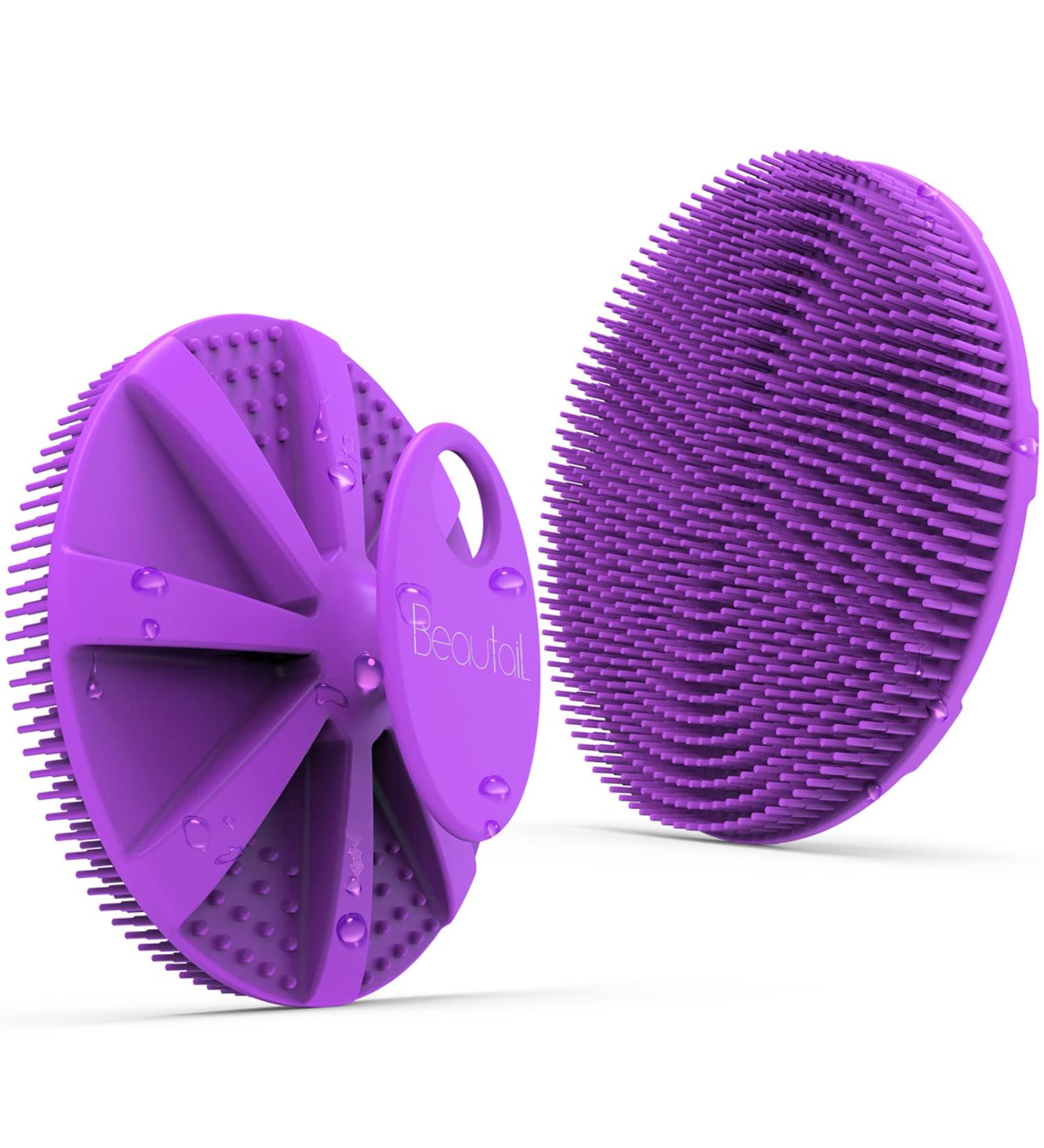 Beautail Silicone Body Brush - Gentle Peeling Shower Brush for Sensitive Skin | Hygienic & Durable | Ideal for Men & Women - Purple - Buy Online on GoSupps.com