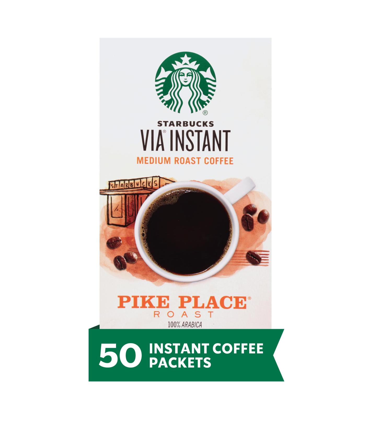 Starbucks VIA Instant *New! Pike Place Roast Caf moyen 3 1 g (50 pi ces) 1750 g *Nouveau ! Place pour brochet 5.8 g (Lot de 1) - Buy Online on GoSupps.com