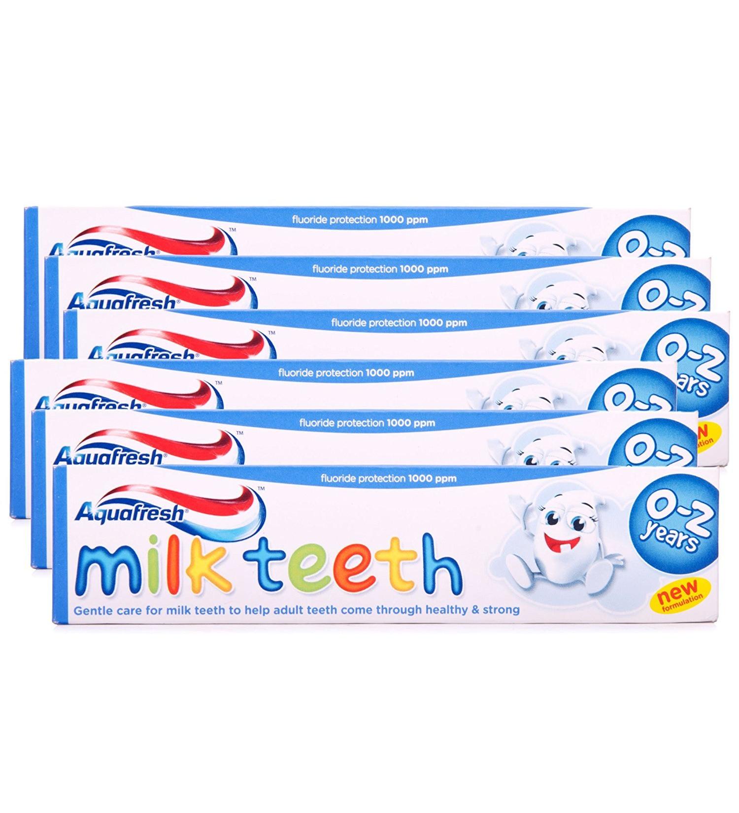 Aquafresh AQUAFRESH Pack of 6 toothpastes for baby teeth 0-2 years Mint 50 ml