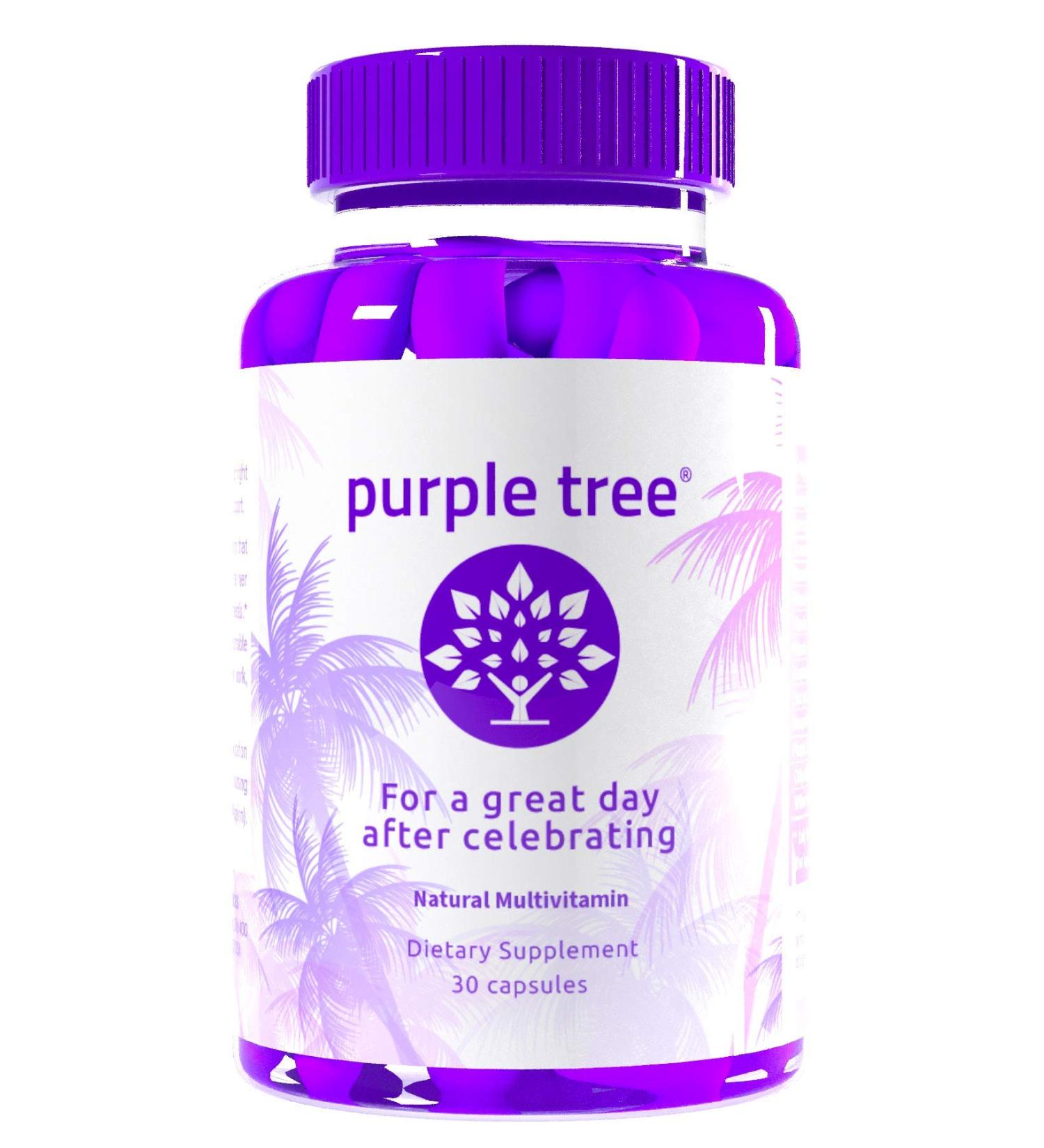 Purple Tree Celebration Pills | Rapid Hydration & Liver Detox | DHM, Milk Thistle, Electrolytes, Vitamin B, Willow Bark & Quercetin | 30 Count - Buy Online on GoSupps.com