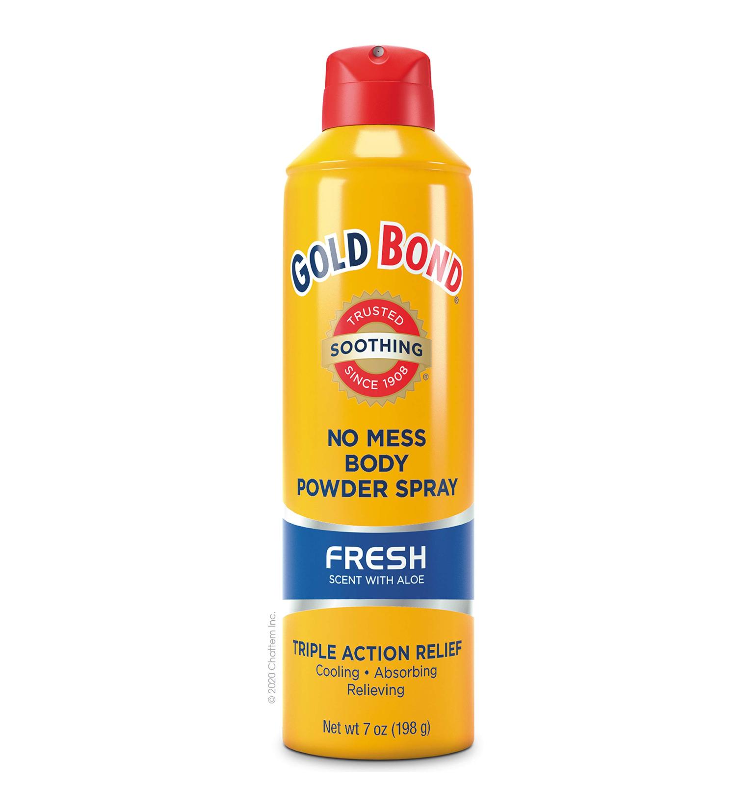 Gold Bond No Mess Body Powder Spray 7 oz. - Fresh Scent With Aloe | Fast and Easy Application - Buy Online on GoSupps.com