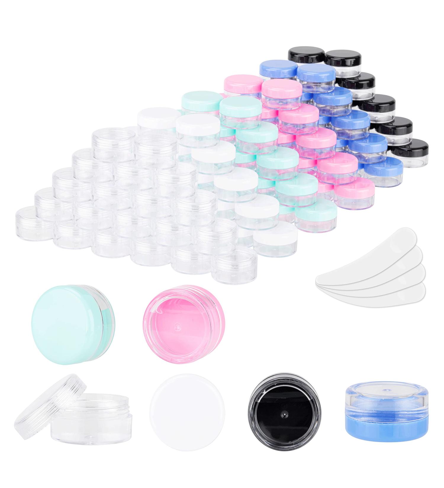 120Pcs 10g Plastic Cosmetic Containers with Lids - BPA Free, Multi-color Jars for Lotion, Creams, Toners, Lip Balms - Makeup Samples Containers - Buy Online on GoSupps.com