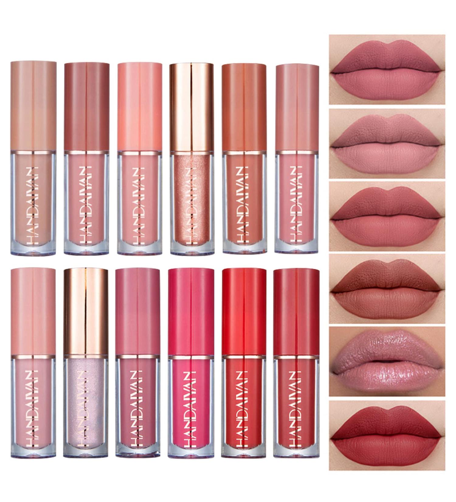 Anglicolor 12Pcs Velvet Matte Liquid Lipstick Set | Long Lasting Waterproof Formula | Non-Stick Cup | Up to 24 Hours Wear | Professional Lip Makeup Gift Kit for Women - Buy Online on GoSupps.com