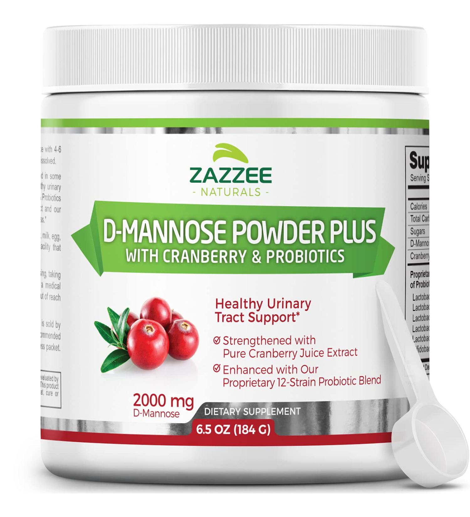 D-Mannose Powder Plus with Probiotics, Cranberry Juice, Free Scoop | 67 Servings, 6.5oz | Vegan, Non-GMO, All-Natural - Buy Online on GoSupps.com