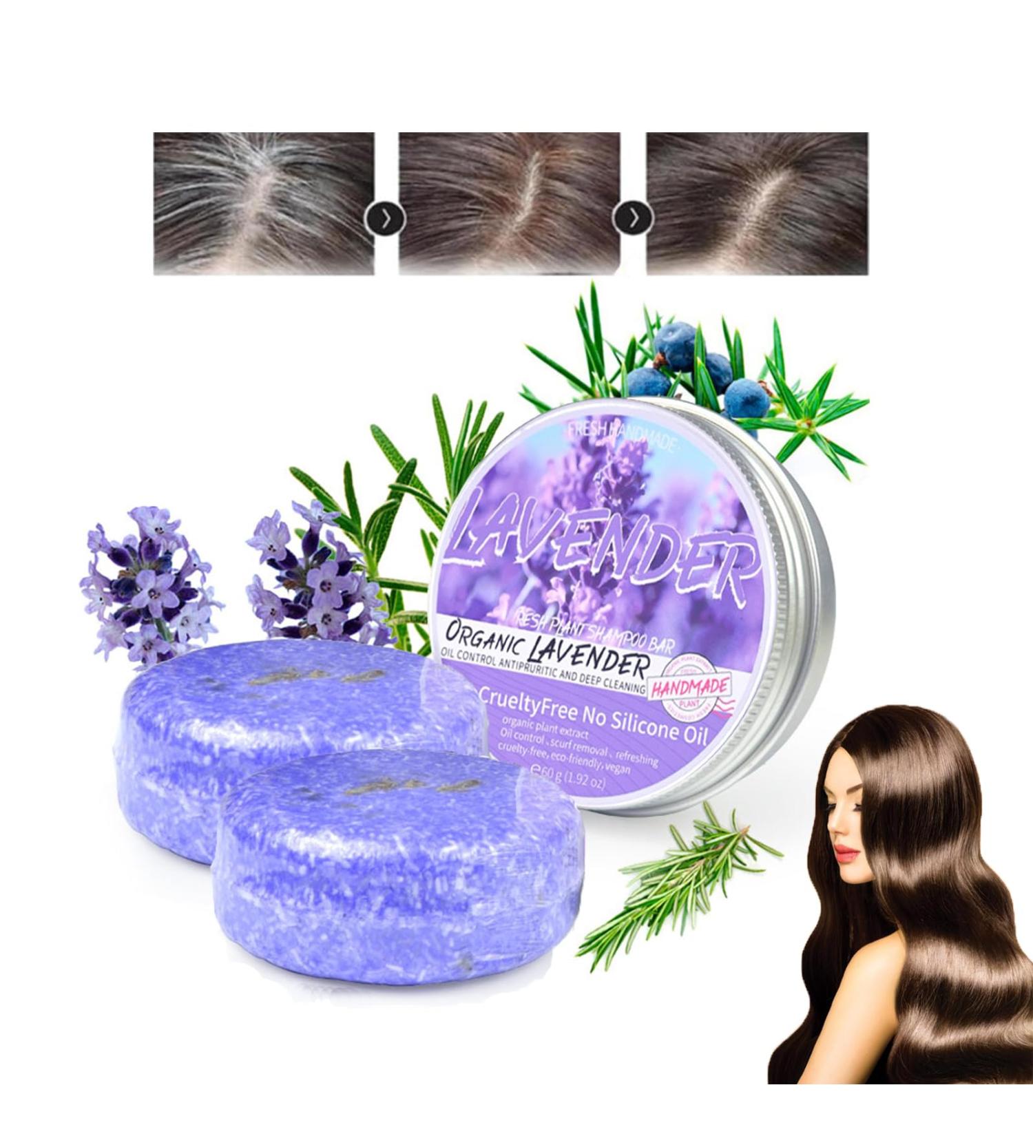 Purple Shampoo Bar Set for Gray Hair - 2 Natural Bars for Thinning Hair - Ideal for Men & Women 55g - Buy Online on GoSupps.com