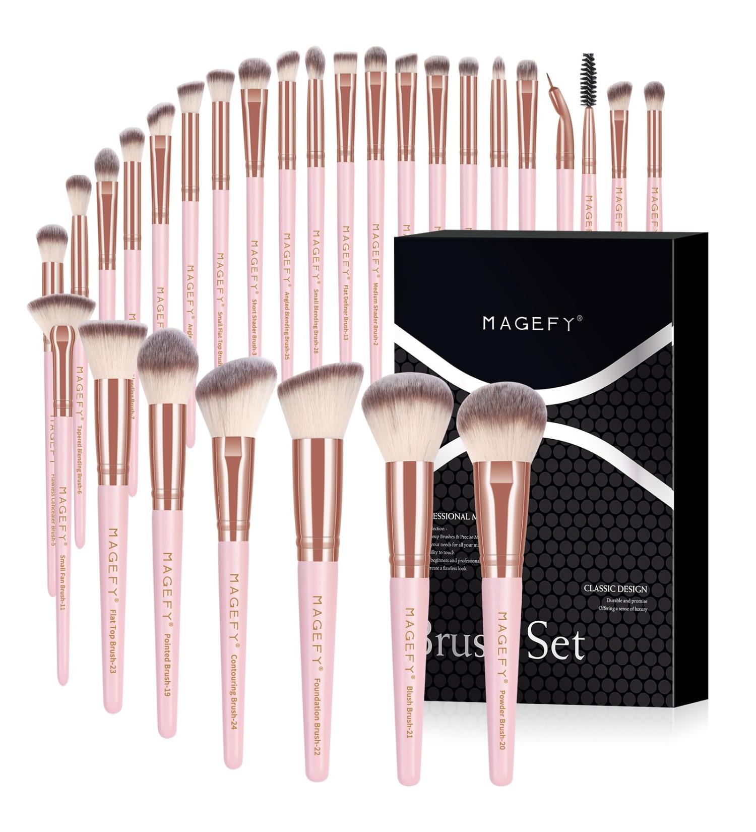 Premium Makeup Brush Set - Professional Foundation Eyes & Lips Brushes in Black Gift Box | Magefy - Buy Online on GoSupps.com