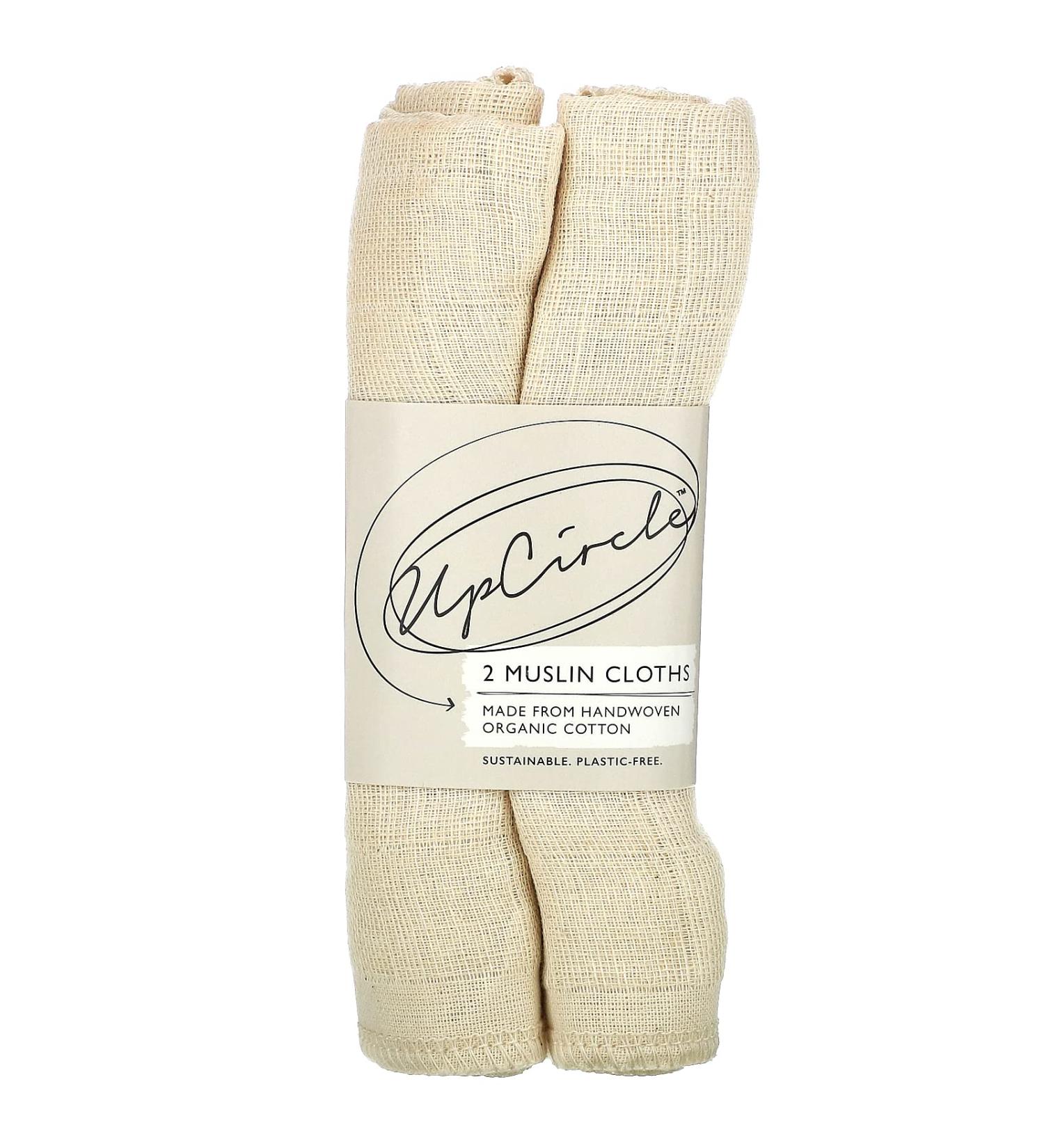 UpCircle Organic Muslin Cloths - Eco-Friendly 2 Pack for Gentle Care - Buy Online on GoSupps.com