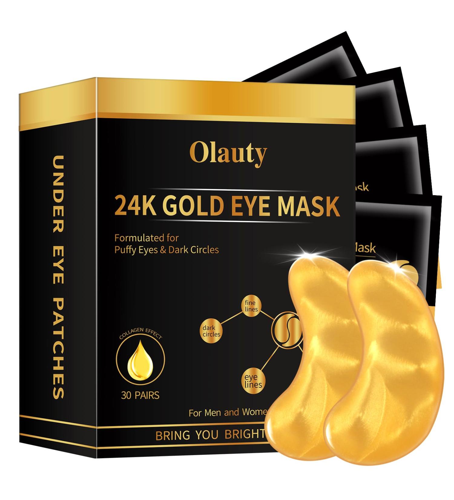 30 Pairs 24K Gold Eye Masks - Crystal Collagen Gel Patches for Puffiness Dark Circles & Fine Lines | Moisturizing Skin Care Pads - Buy Online on GoSupps.com