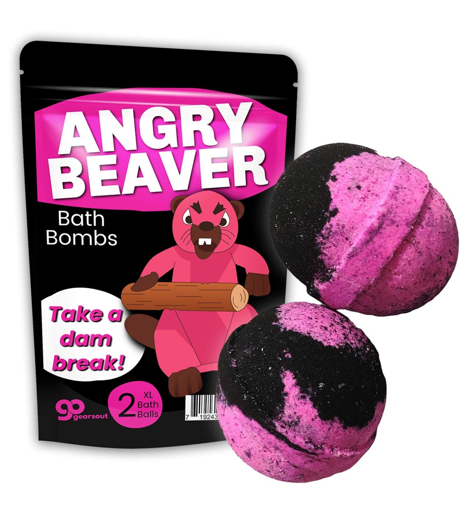 Angry Beaver Bath Bombs - XL Handcrafted 2 pk - Pink Beaver Design for Women - Buy Online on GoSupps.com