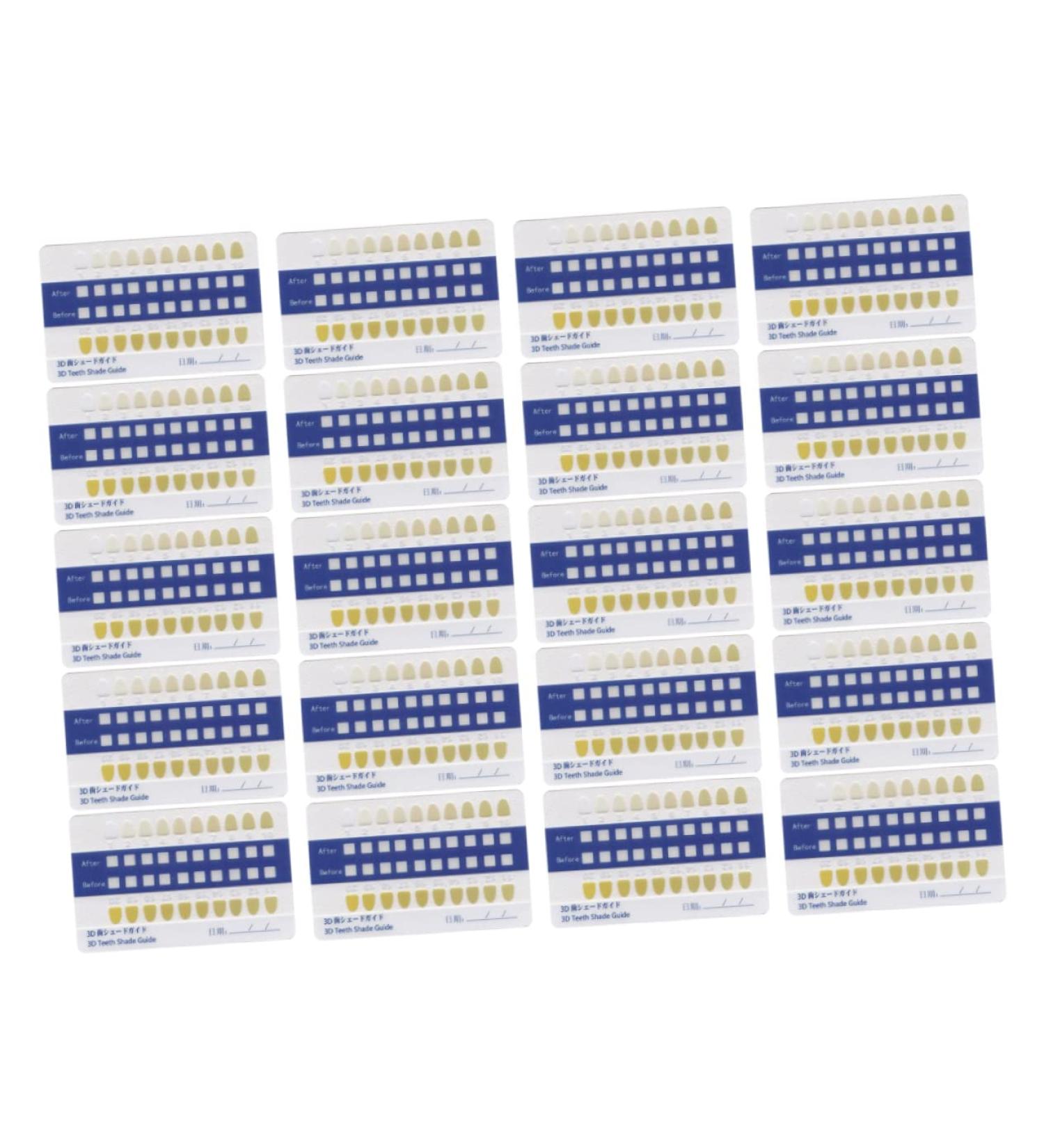 Buy Healifty 20-Piece Tooth Color Scale Set | PVC Bleached Color Chart for Accurate Tooth Shade Matching - Buy Online on GoSupps.com