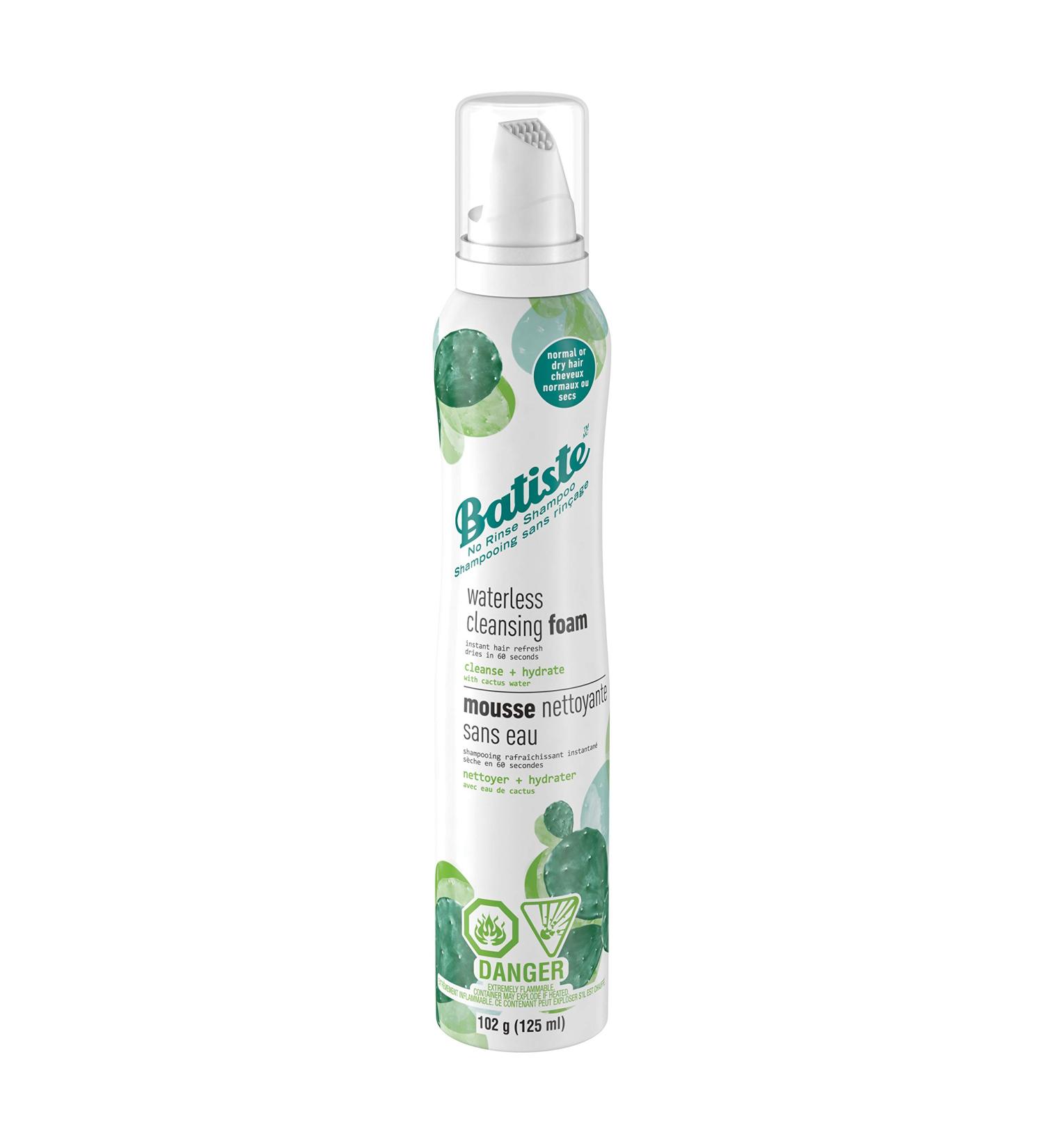 Batiste Waterless Cleansing Foam No Rinse Shampoo Cleanse + Hydrate with Cactus Water 125-ml Batiste Waterless Cleansing Foam Cleanse + Hydrate with Cactus Water 125mL - Buy Online on GoSupps.com