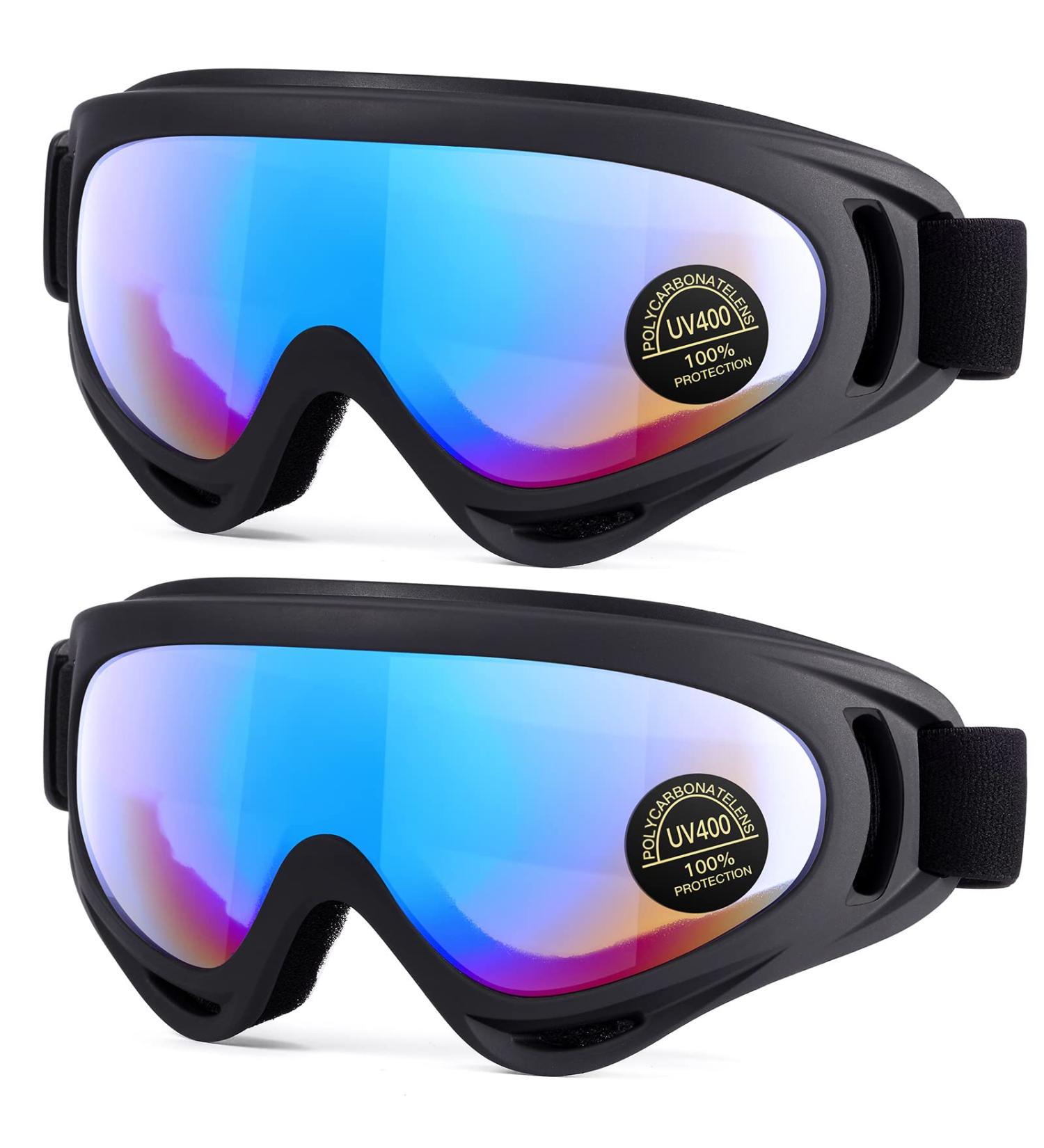 MAMBAOUT 2-Pack Snow Ski Goggles - Multicolor Lenses - Unisex Youth & Kids Fit - Buy Online on GoSupps.com