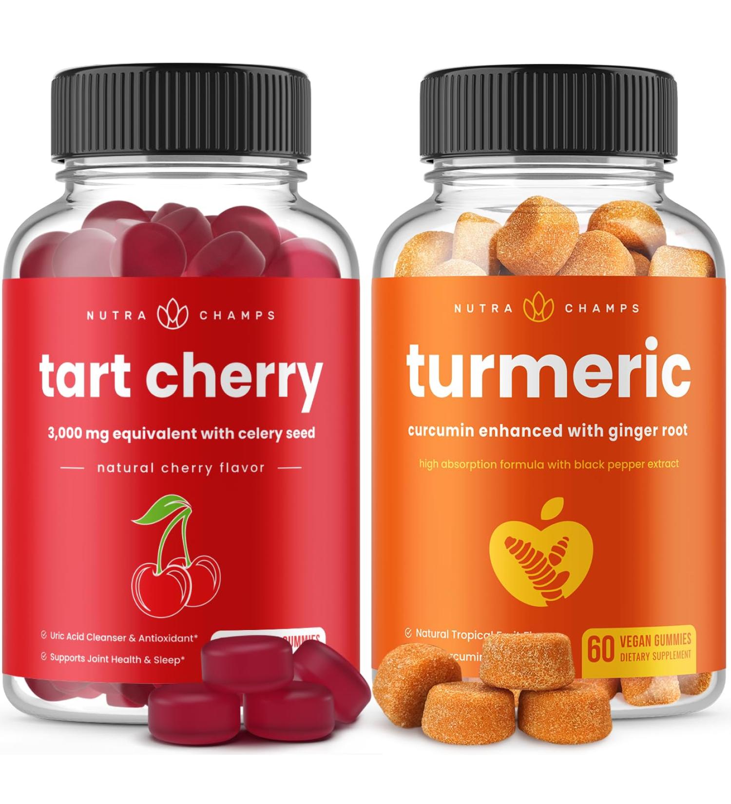 NutraChamps Tart Cherry Gummies and Turmeric Gummies 2 Pack Bundle - Buy Online on GoSupps.com
