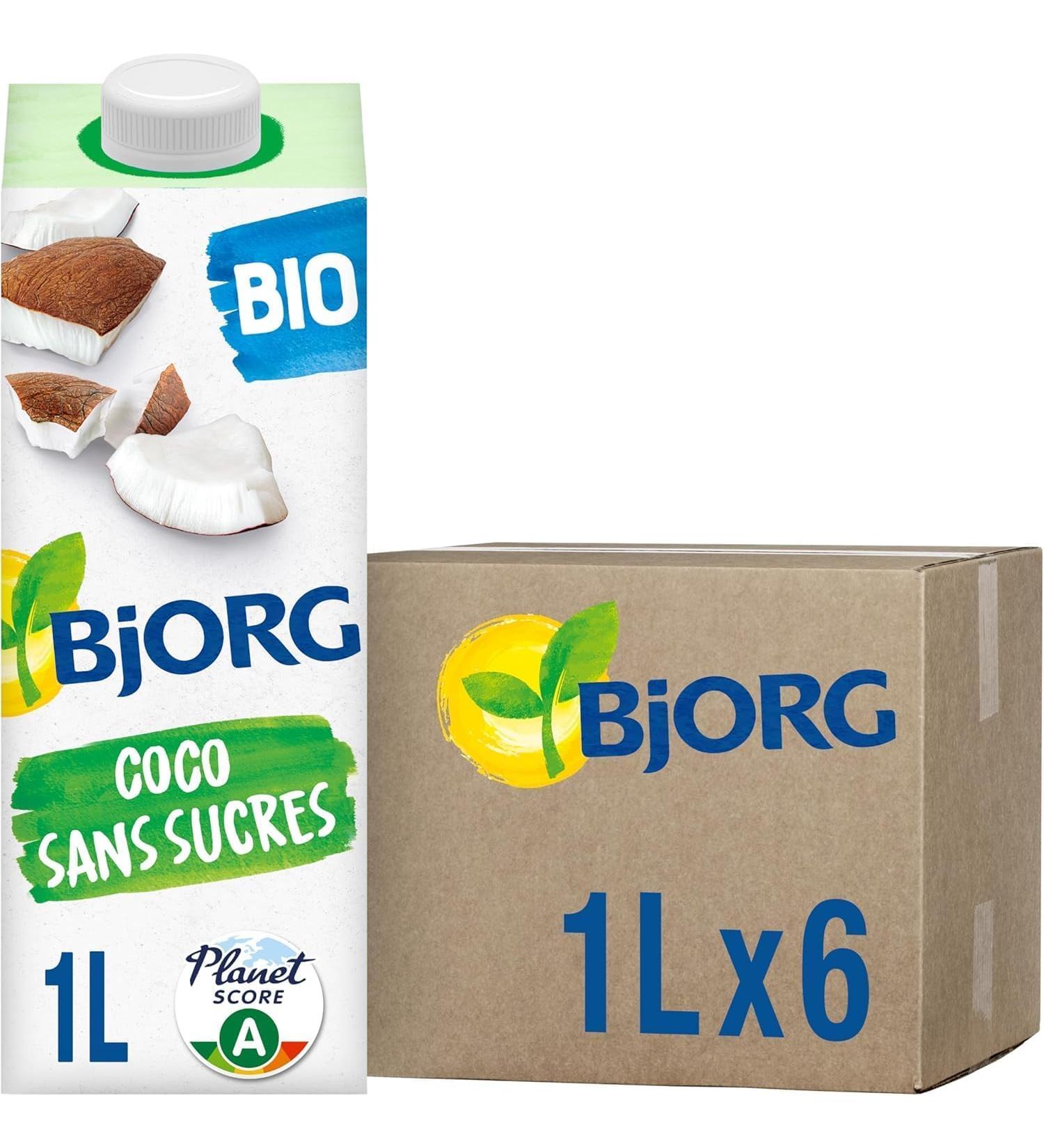 BJORG - Boisson Coco Sans Sucres - Boisson V g tale Bio - Pauvre En mati res grasses - 1 L x 6 Sans Sucres x6 - Buy Online on GoSupps.com