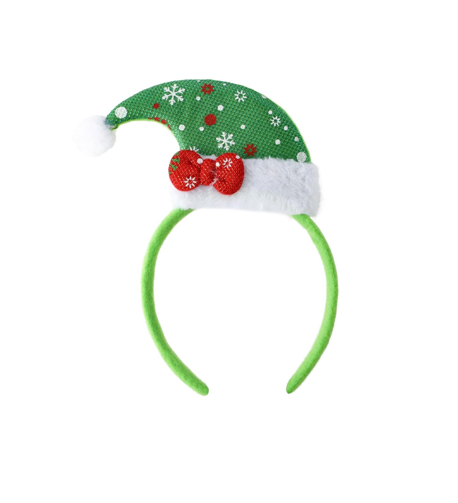 Christmas Headband Antlers Cute Xmas Dress Up Ears Head Decoration Men Women Adult Kid Costume Party Green Elf Hat - Buy Online on GoSupps.com