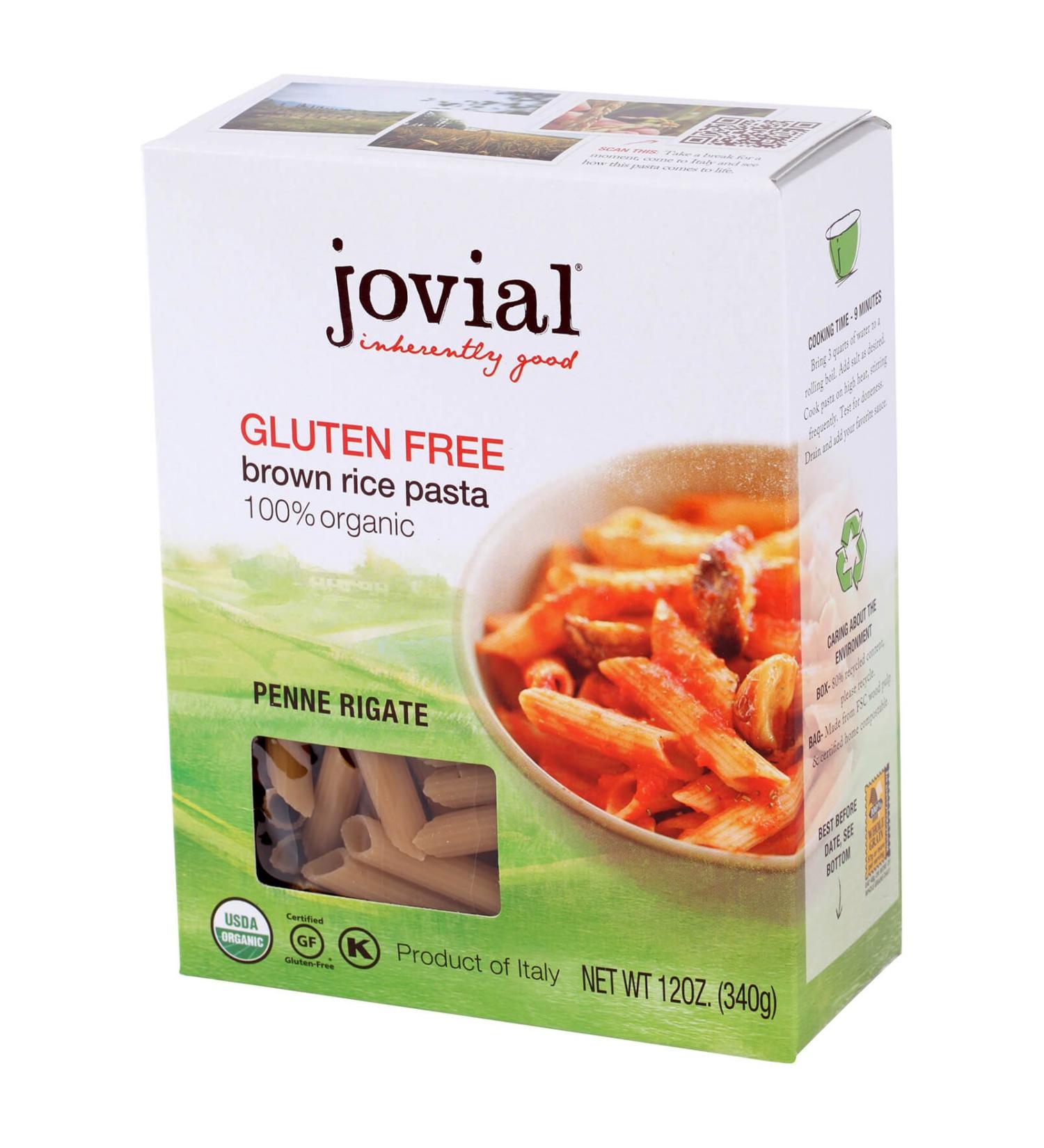 Jovial 100% Organic Gluten Free Brown Rice Pasta Penne 12 oz - Buy Online - Buy Online on GoSupps.com