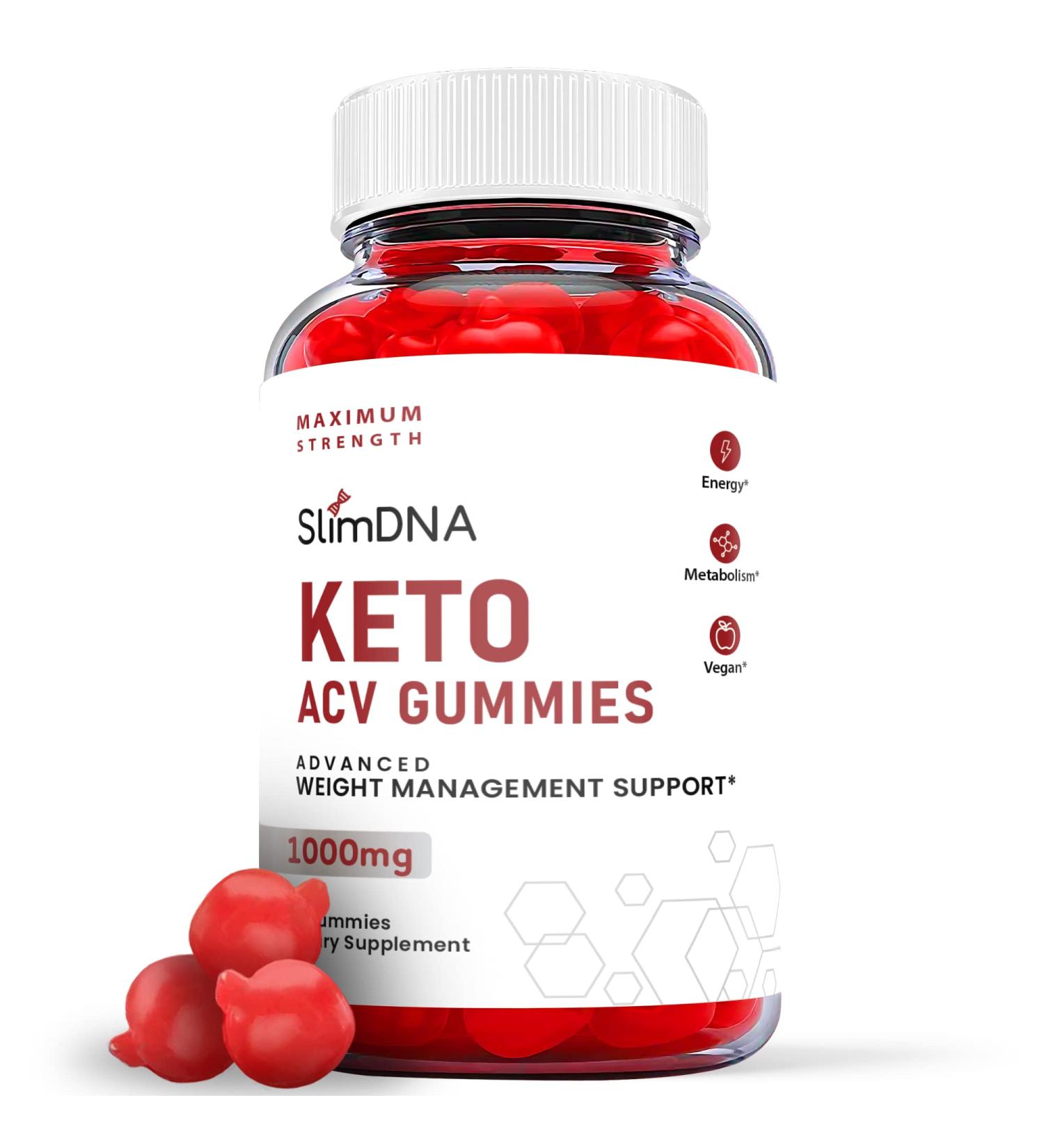 Slim DNA Keto ACV Gummies - Vegan Formula with Apple Cider Vinegar and Vitamin B12 - 60 Count - Buy Online on GoSupps.com