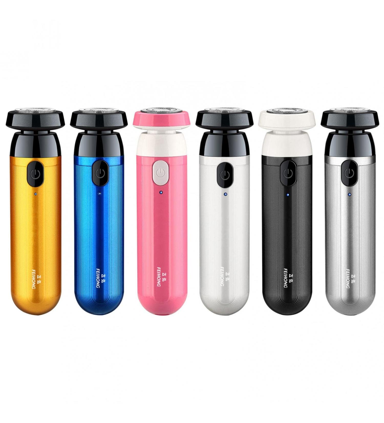 Mini Electric Razor for Men - Portable USB Rechargeable Waterproof Beard Trimmer & Shaver (Pink) - Ideal for Travel - Buy Online on GoSupps.com