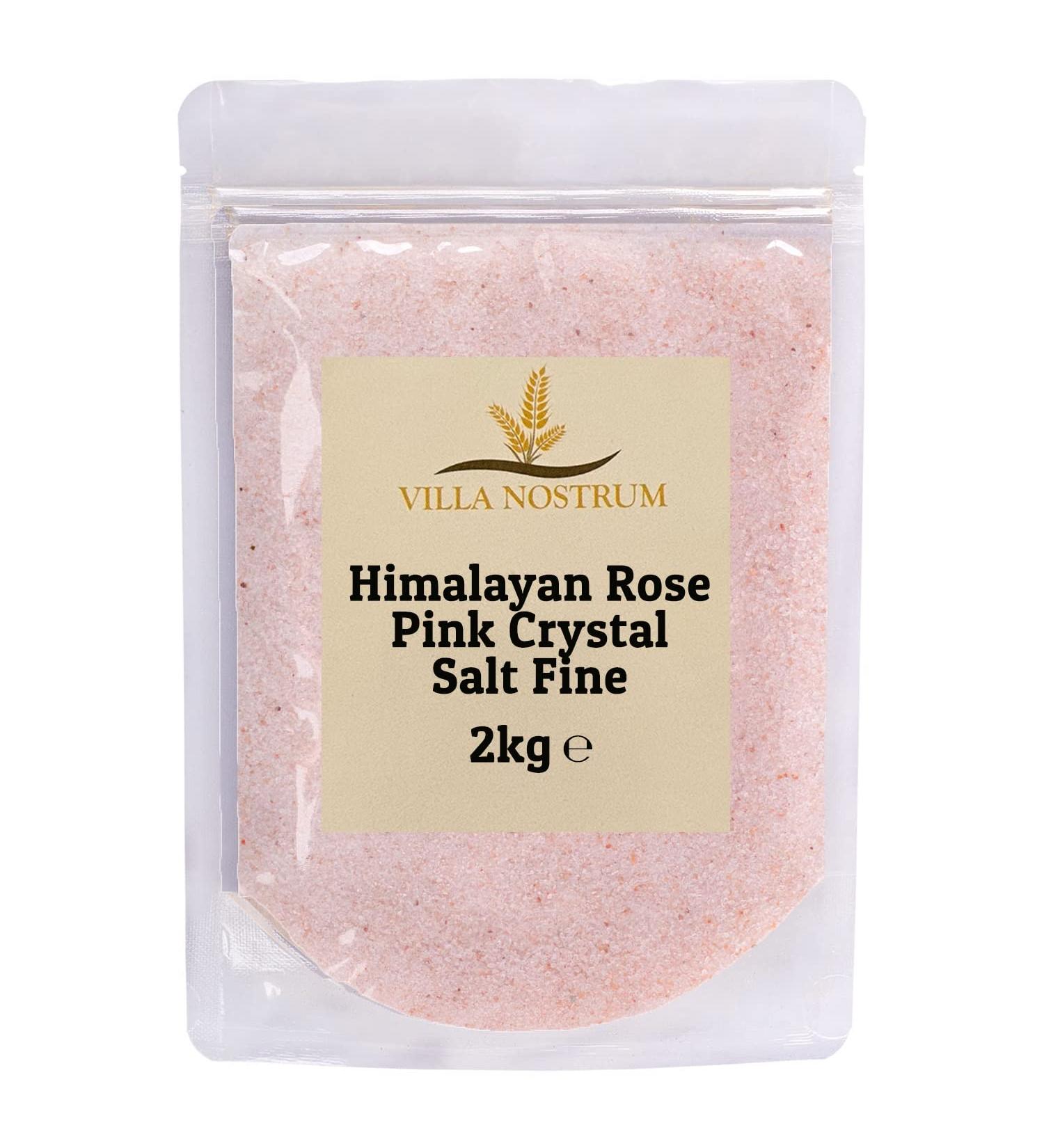 Himalayan Rose Pink Salt (Fine) 2kg | Unrefined No Additives Resealable Pouch by Villa Nostrum - Buy Online on GoSupps.com