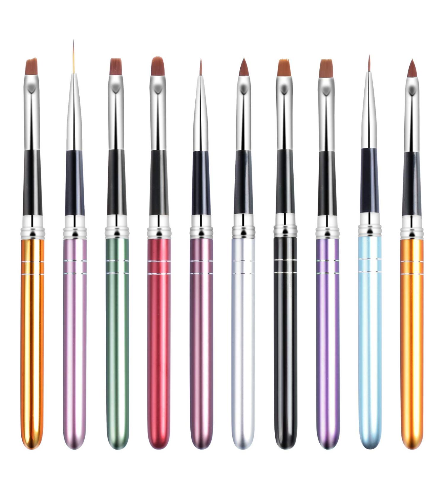 10-Piece Professional Nail Brush Set | Gel Acrylic & Nail Art Brushes - Individually Packed for Ultimate Precision - Buy Online on GoSupps.com