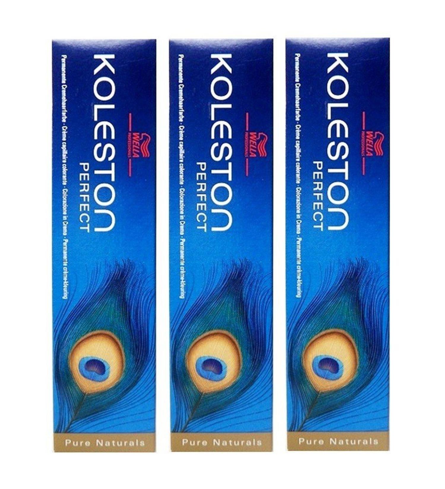 3x Wella Koleston Perfect 5/0 Light Brown Hair Color - 60ml