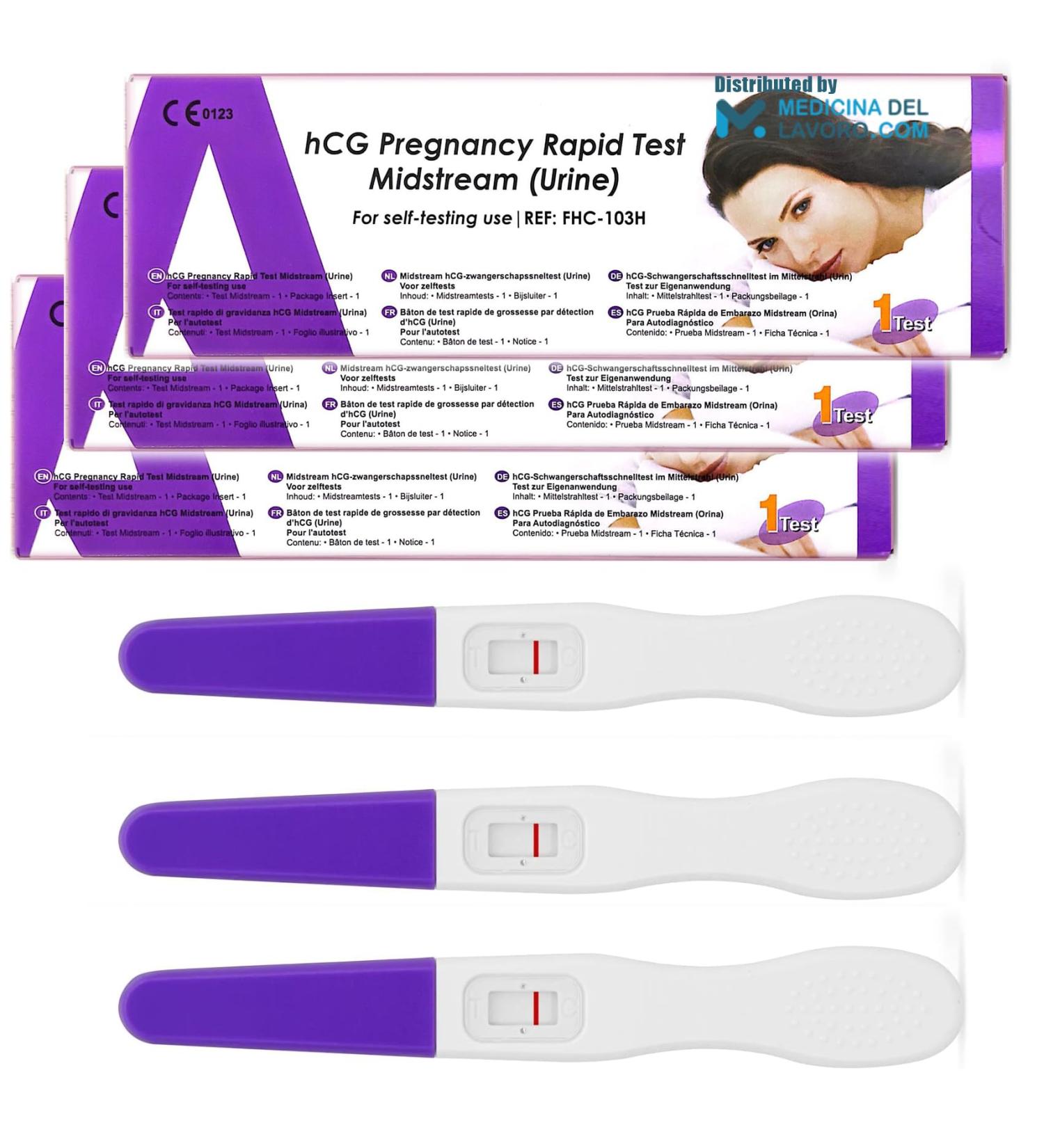 Pregnancy Test - 3 Sticks 99.5% Accuracy Quick Results | MedicinadellAvoro.com - Buy Online on GoSupps.com