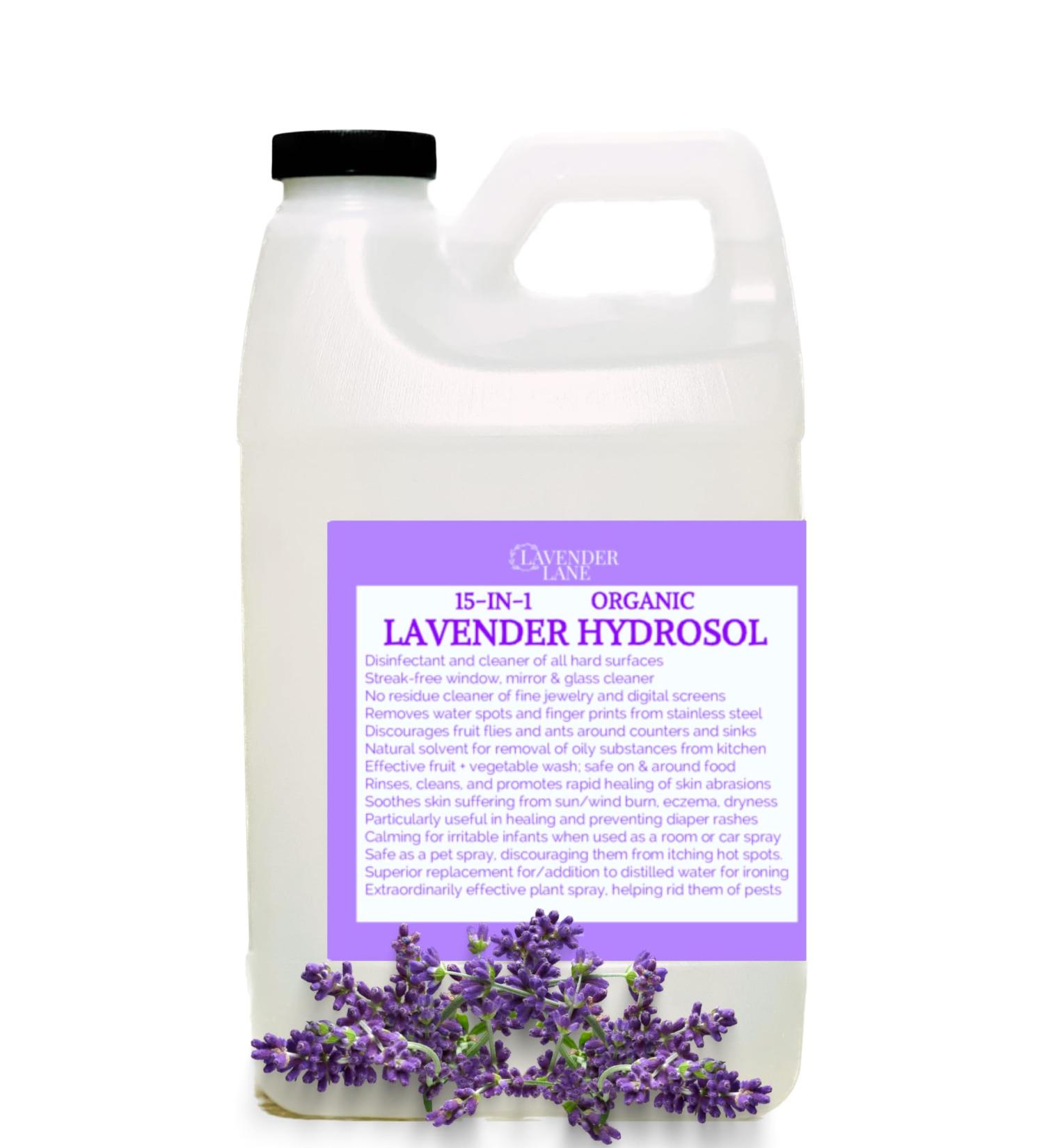 Lavender Hydrosol Floral Water - Distilled on Our Lavender Farm Facial Toner Aromatherapy Linen & Room Mist (32 oz (1/4 Gallon)) - Buy Online on GoSupps.com