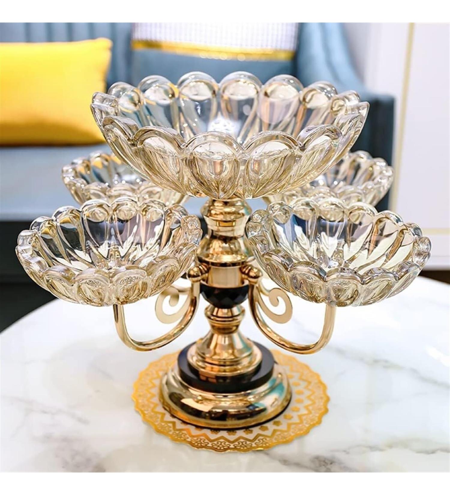 Kitchen Countertop Fruit Rack Fruit Basket Creative Fruit Bowl Crystal Glass Multi Layer Snack Candy Plate Fruit Basket for Home Decor Handmade Artwork Fruit Trays for Party (Size : L) Large - Buy Online on GoSupps.com