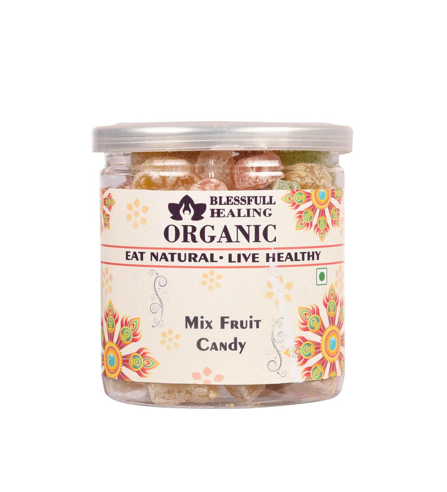 Blessfull Healing Organic Mix Fruit Slice Candy 400 Gram Airtight Container (Packing May Vary)
