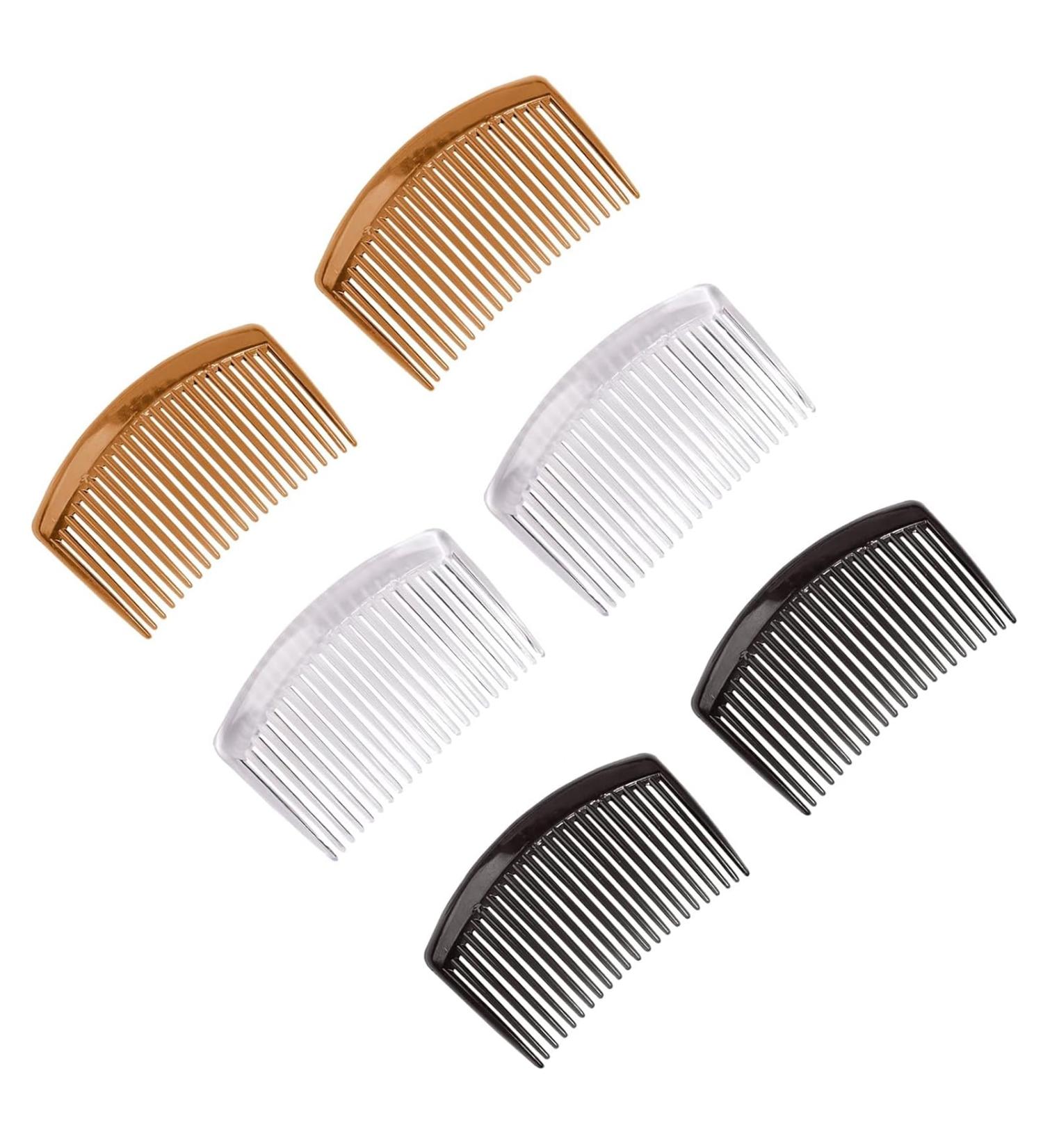 DHWEKU 6 Pieces Plastic Side Hair Twist Comb French Twist Comb Hair Clips with Teeth for Fine Hair Accessories Women Girls 3 Colours (23 Teeth) - Buy Online on GoSupps.com